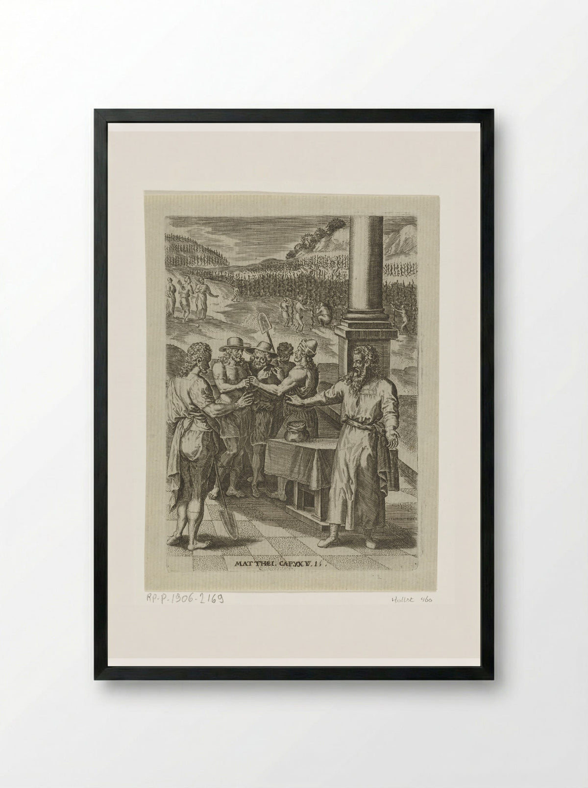 The Parable of the Workers in the Vineyard - Abraham de Bruyn - Framed Print Black