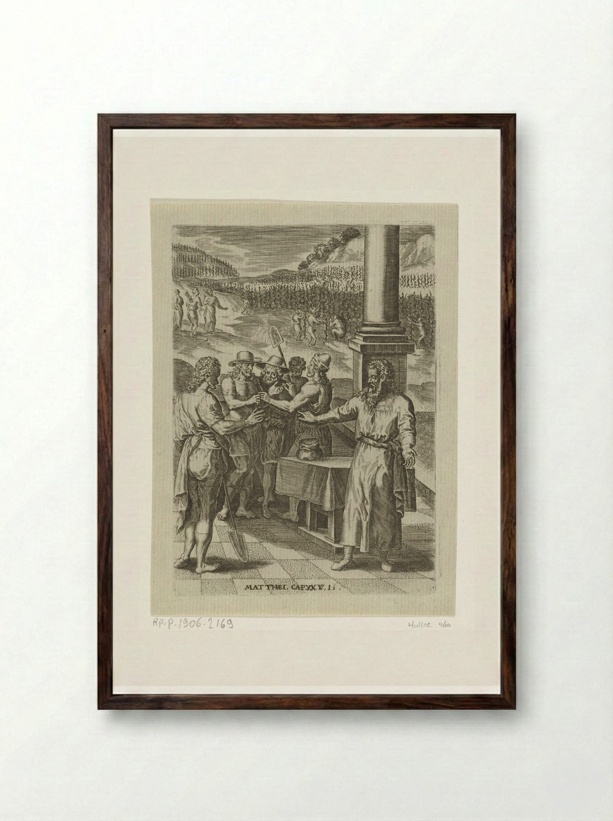 The Parable of the Workers in the Vineyard - Abraham de Bruyn - Framed Print Dark Wood