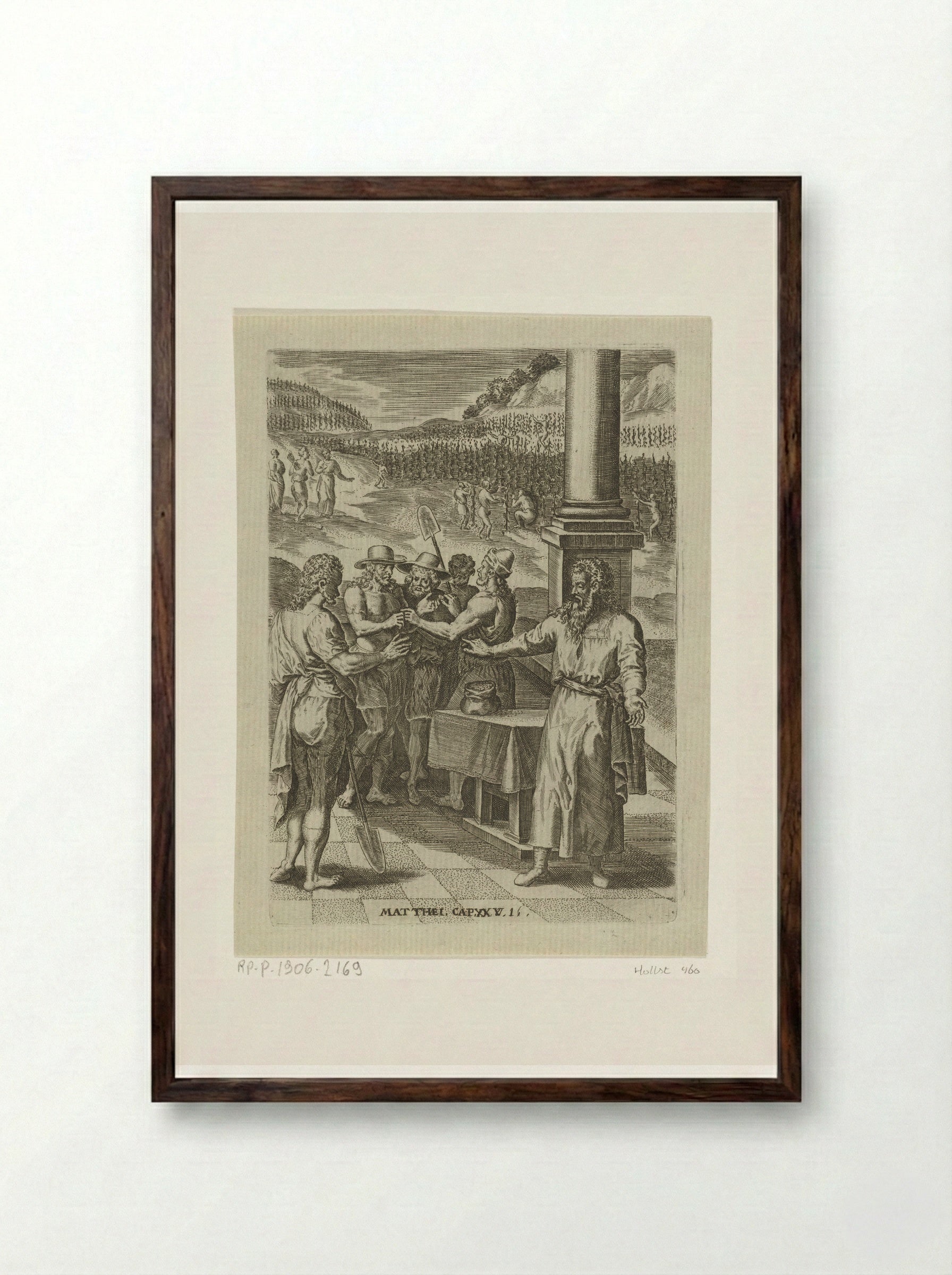 The Parable of the Workers in the Vineyard - Abraham de Bruyn - Framed Print Dark Wood