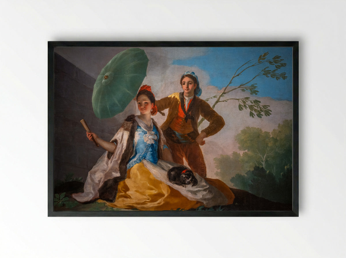 The Parasol - Francisco Goya - Framed Print Black