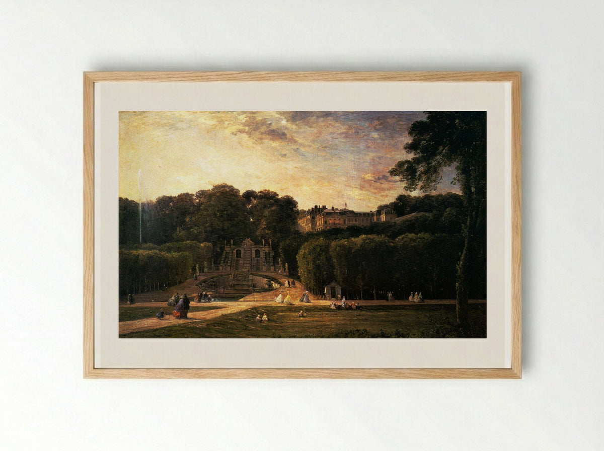The Park at St. Cloud - Charles-Francois Daubigny - Framed Print Wood