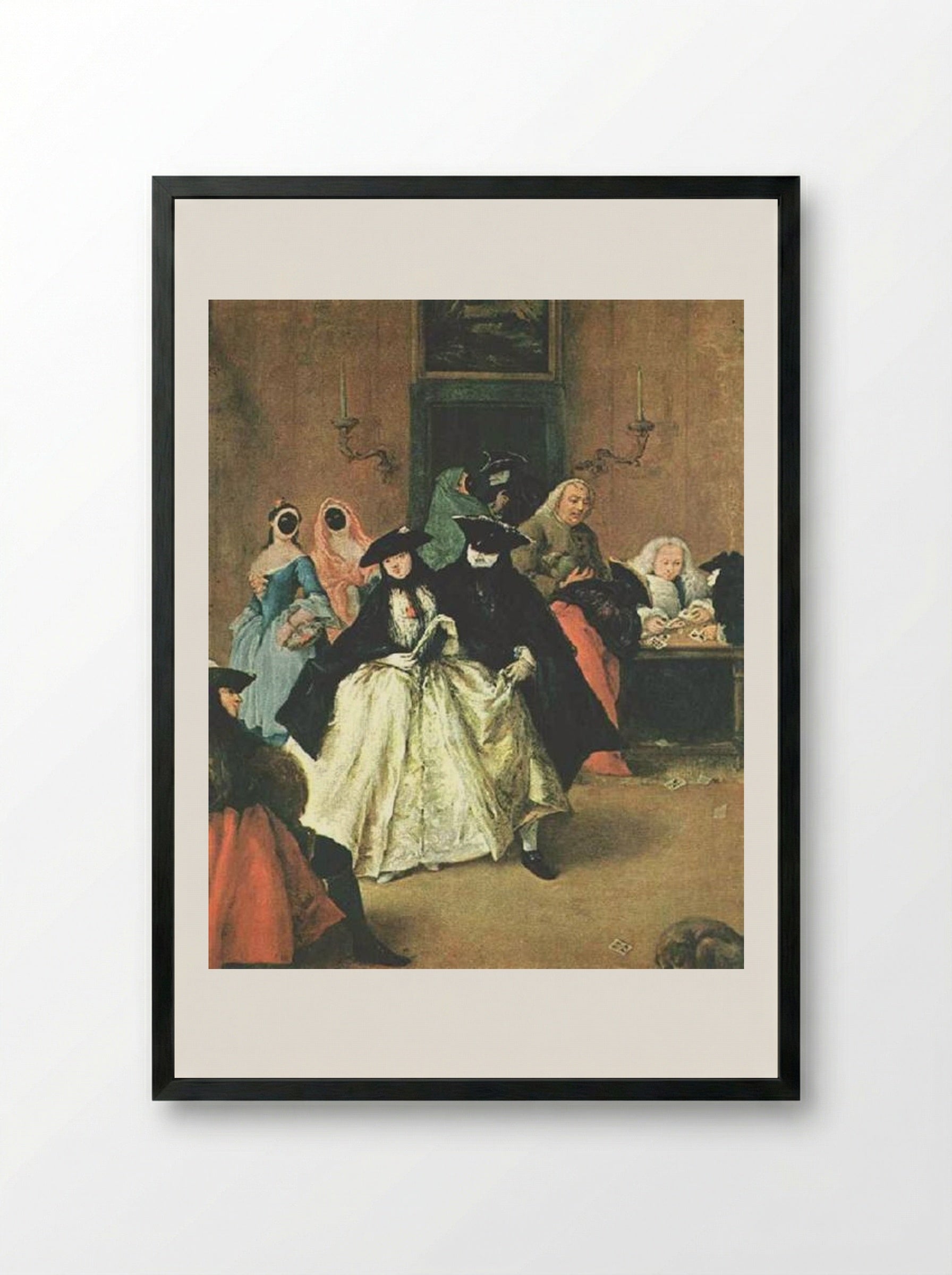 The Parlour - Pietro Longhi - Framed Print Black