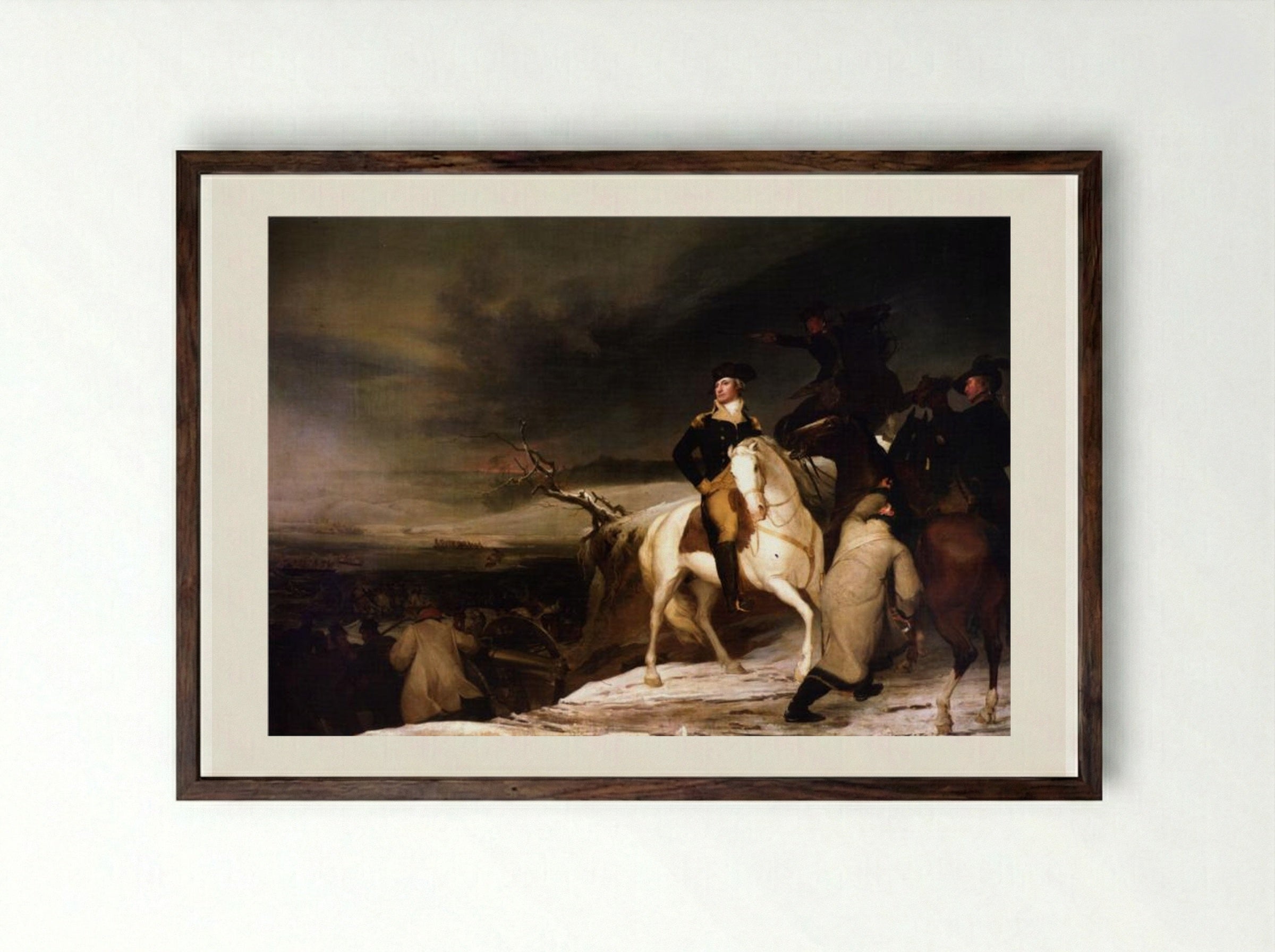 The Passage of the Delaware - Thomas Sully - Framed Print Dark Wood
