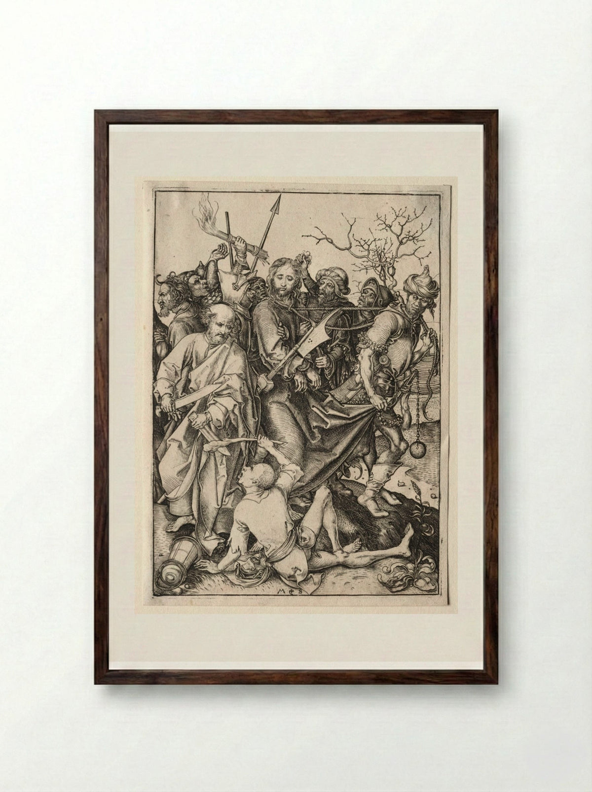 The Passion: Christ Taken Captive - Martin Schongauer - Framed Print Dark Wood