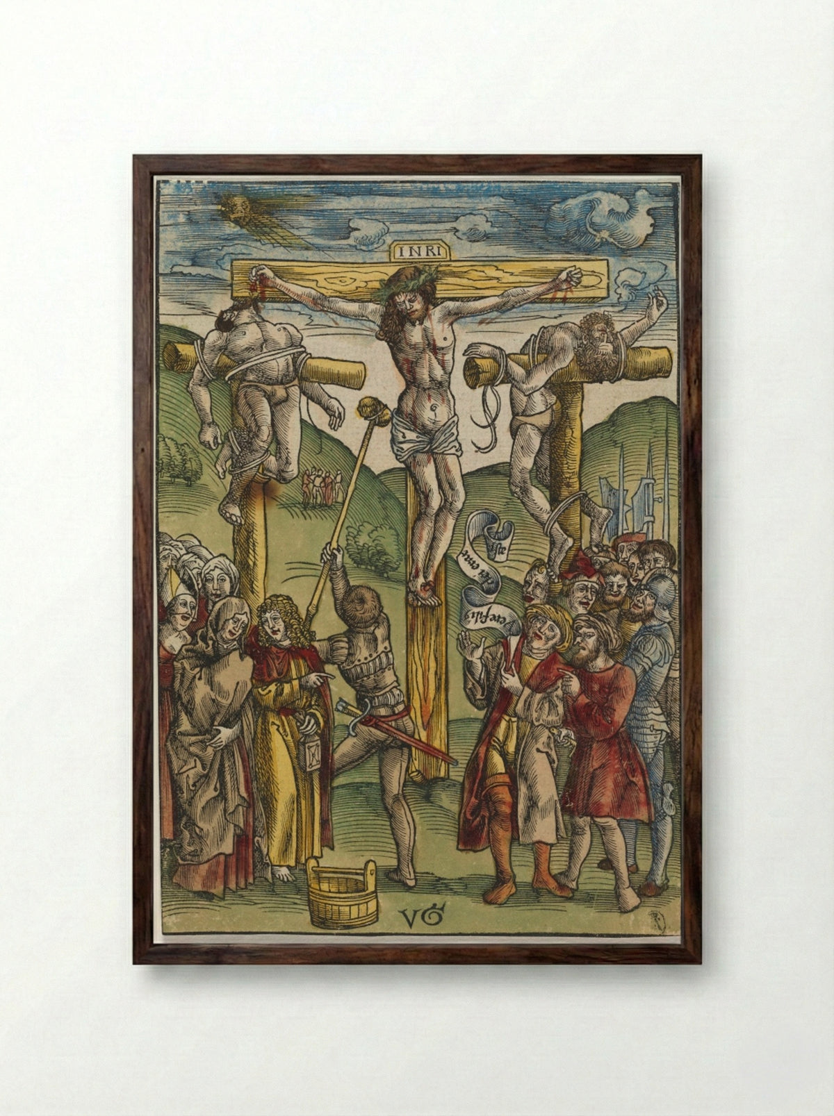 The Passion: The Crucifixion - Urs Graf the Elder - Framed Print Dark Wood