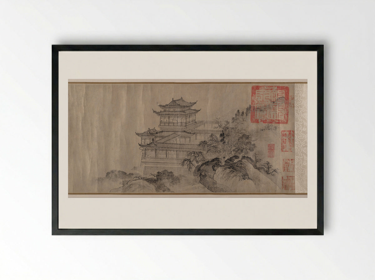 The Pavilion of Prince Teng - Tang Di - Framed Print Black