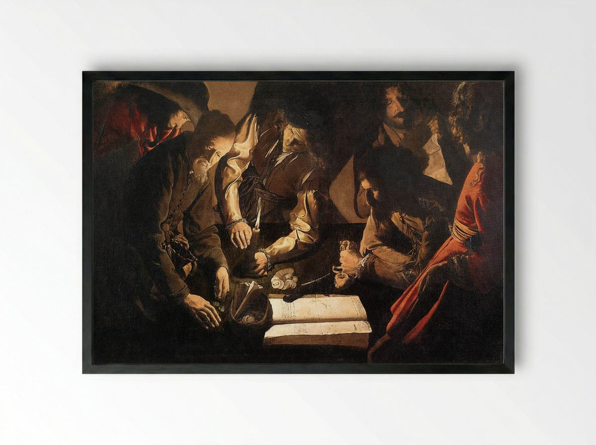 The Payment of Dues - Georges de la Tour - Framed Print Black
