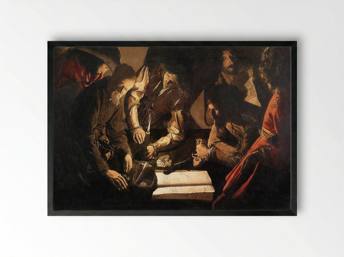 The Payment of Dues - Georges de la Tour - Framed Print Black