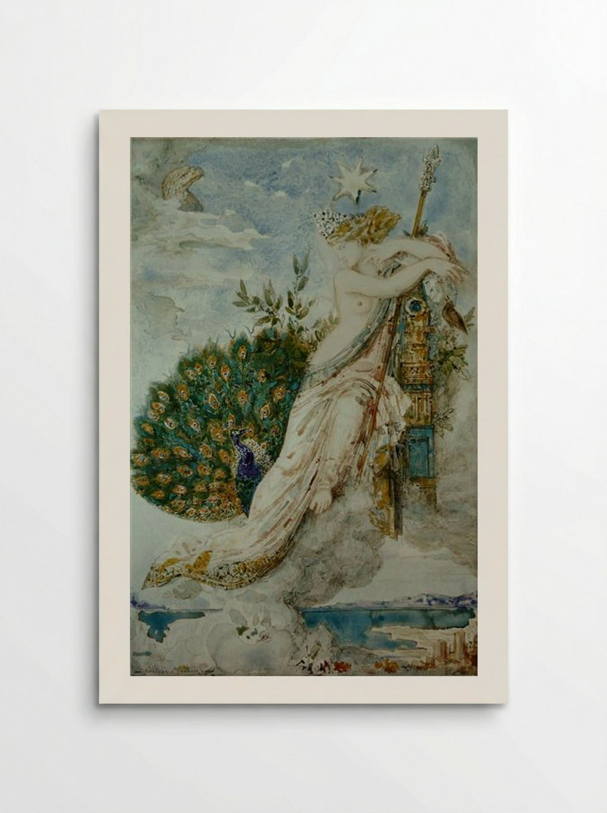 The Peacock Complaining to Juno - Gustave Moreau - Poster