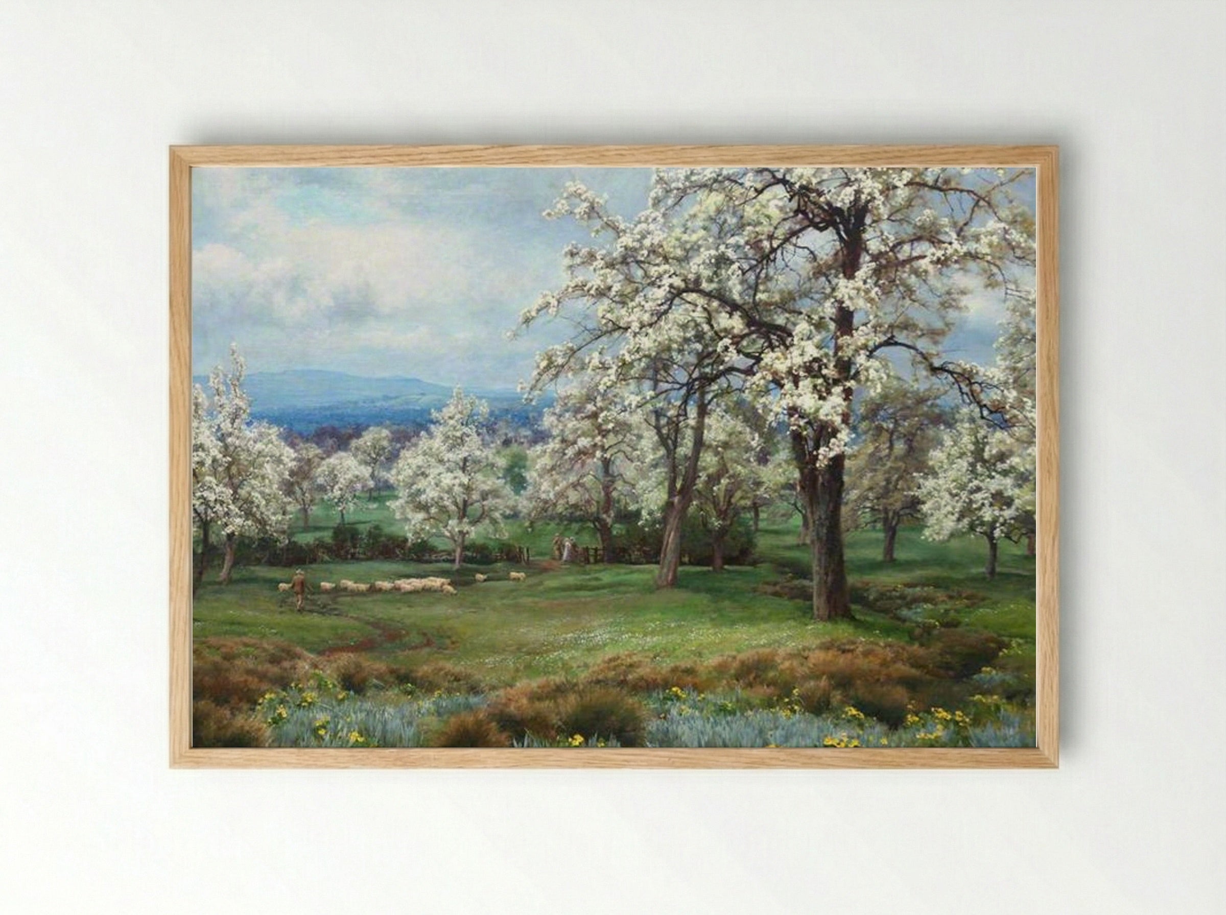 The Pear Orchard - Alfred Parsons - Framed Print Wood