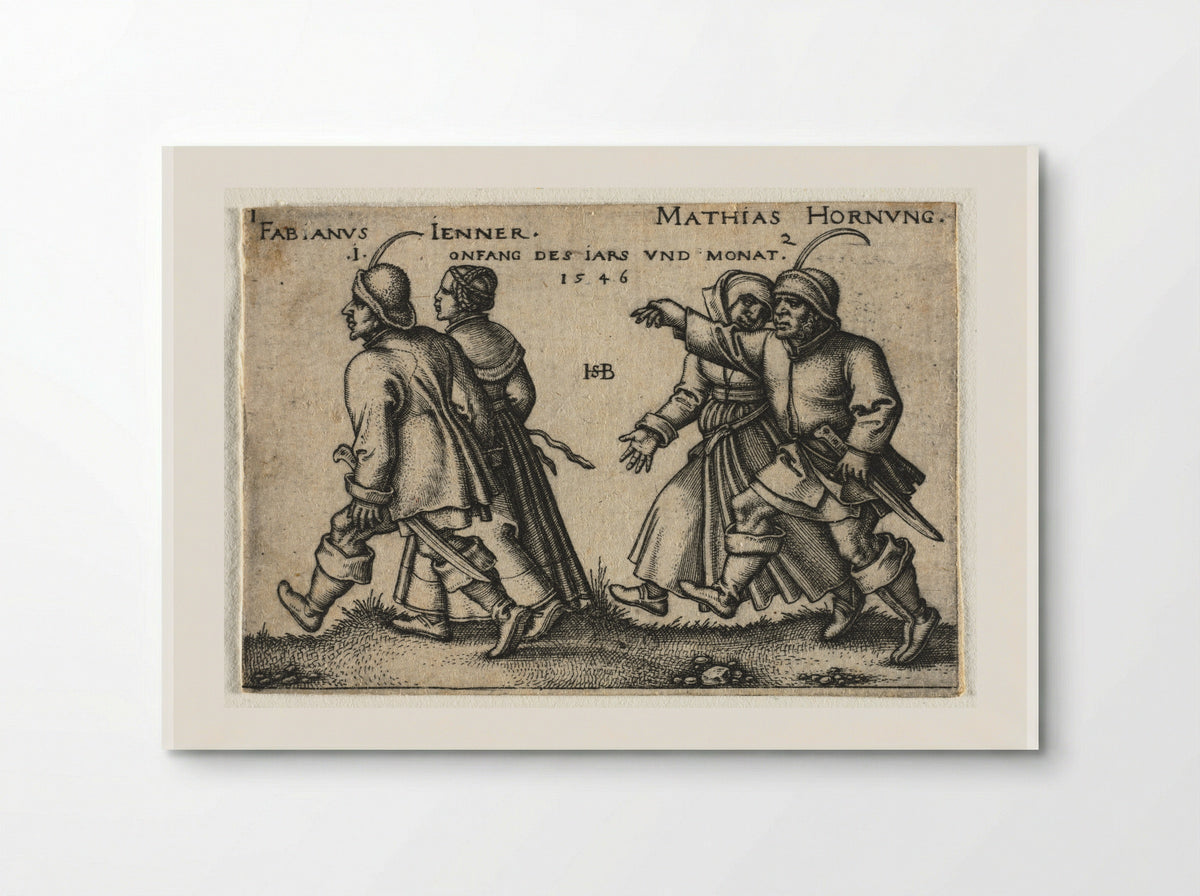 The Peasant Wedding or the Twelve Months: Fabianus and Mathias - Hans Sebald Beham - Poster
