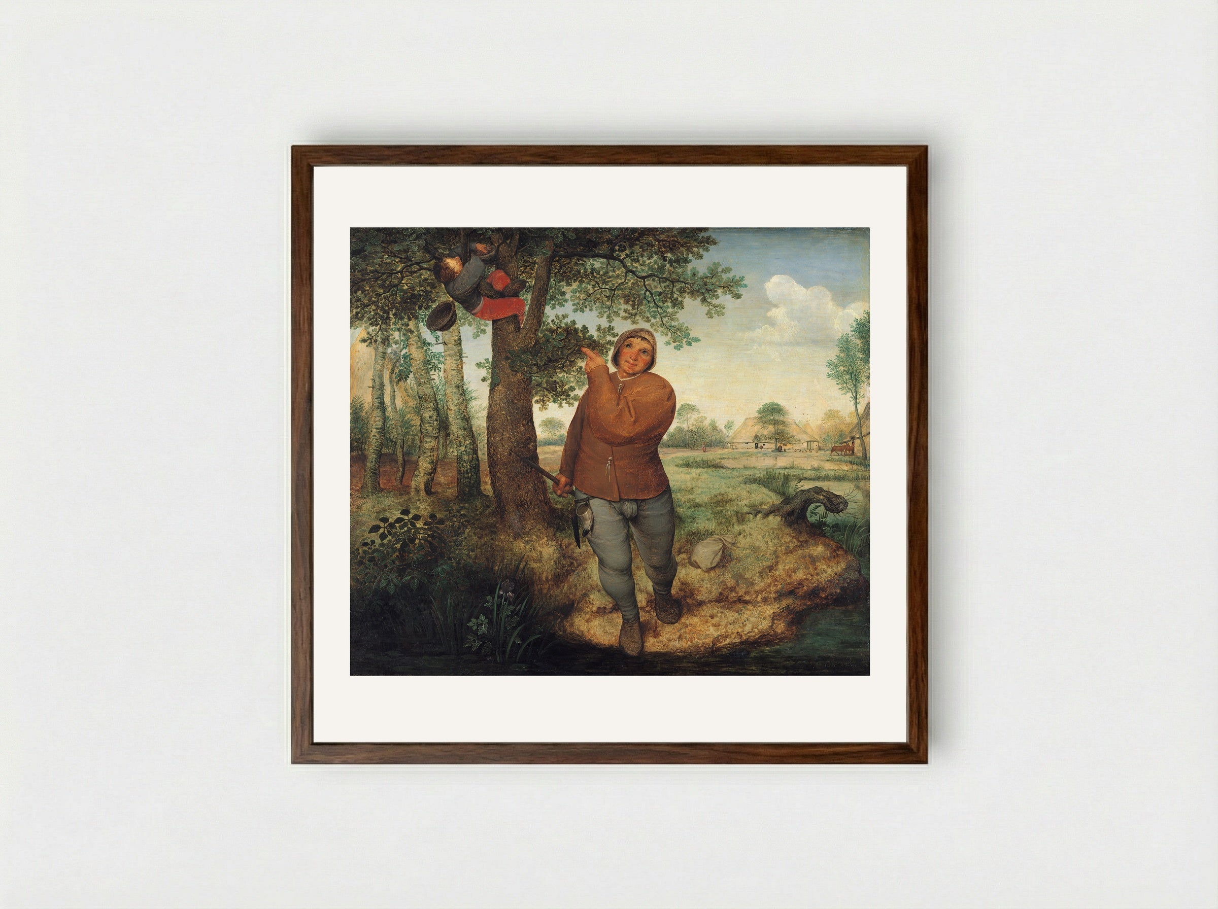 The Peasant and the Birdnester - Pieter Bruegel the Elder - Framed Print Dark Wood