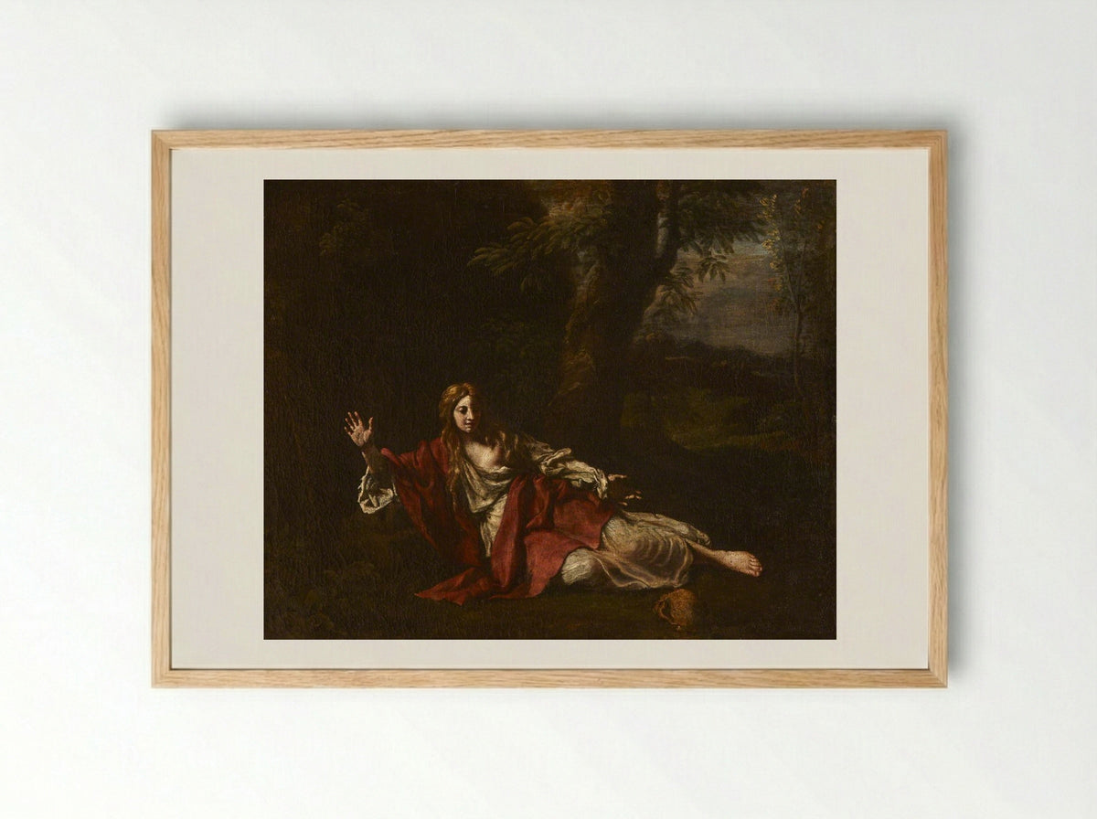 The Penitent Magdalen - Francesco Cozza - Framed Print Wood