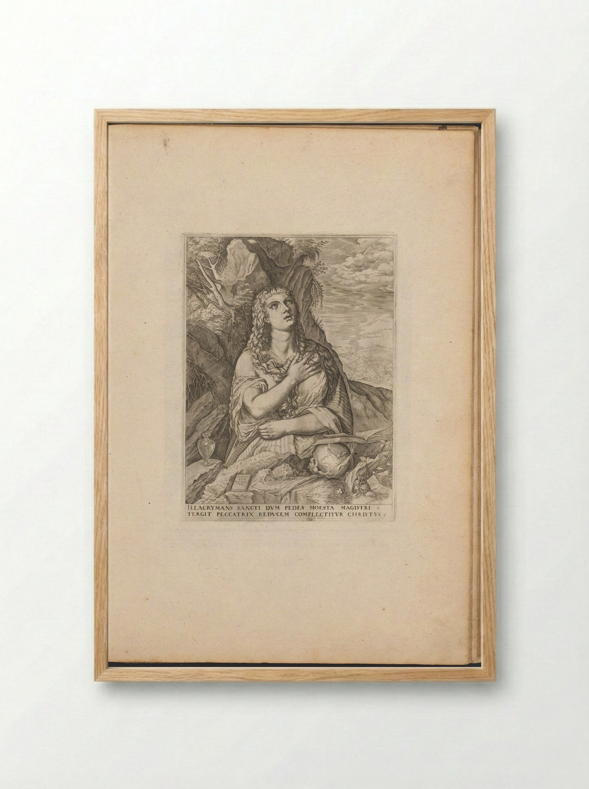 The Penitent Magdalene in the Wilderness - Melchior Meier - Framed Print Wood
