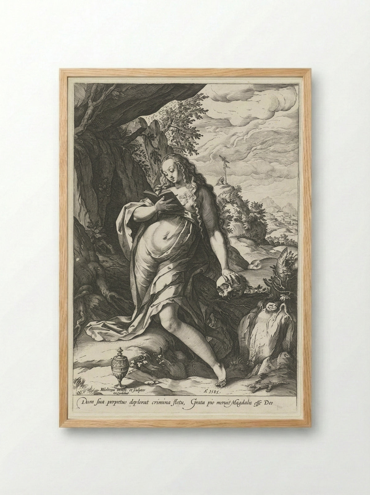 The Penitent Magdalene - Bartholomeus Spranger - Framed Print Wood