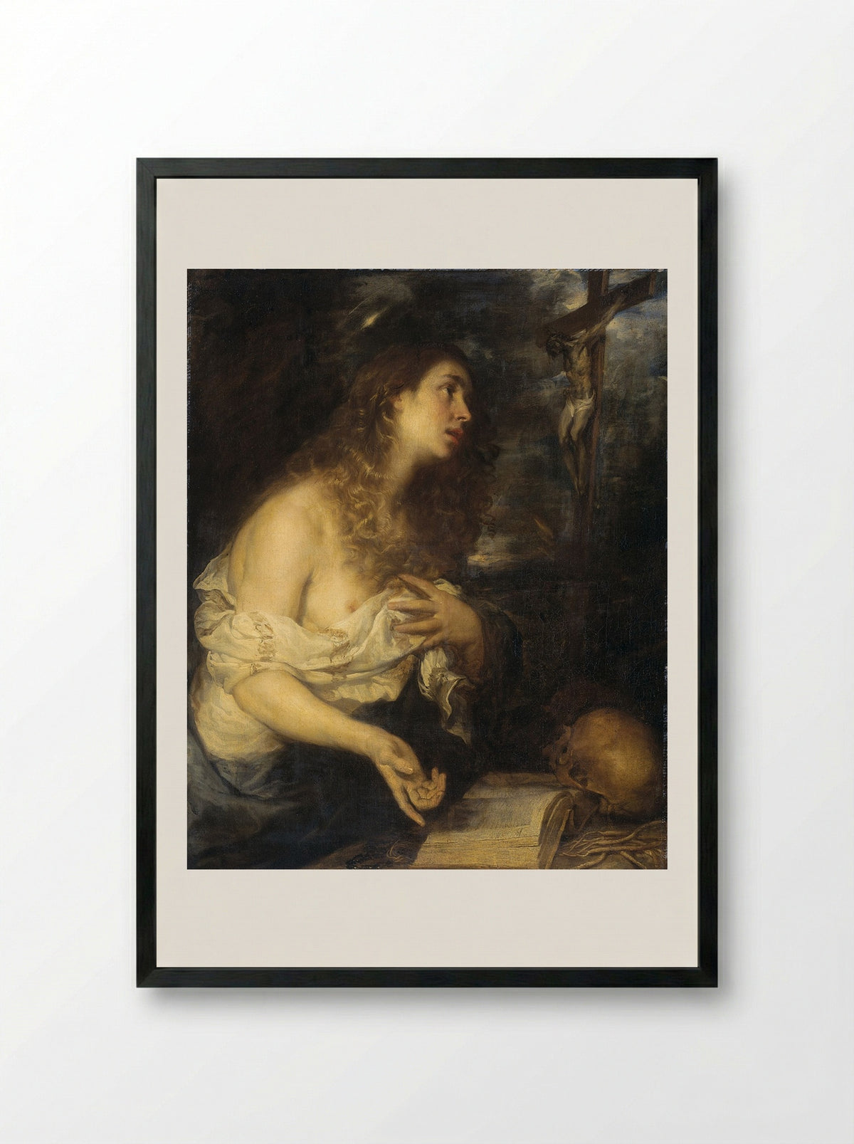 The Penitent Mary Magdalene - Mateo Cerezo (II) - Framed Print Black
