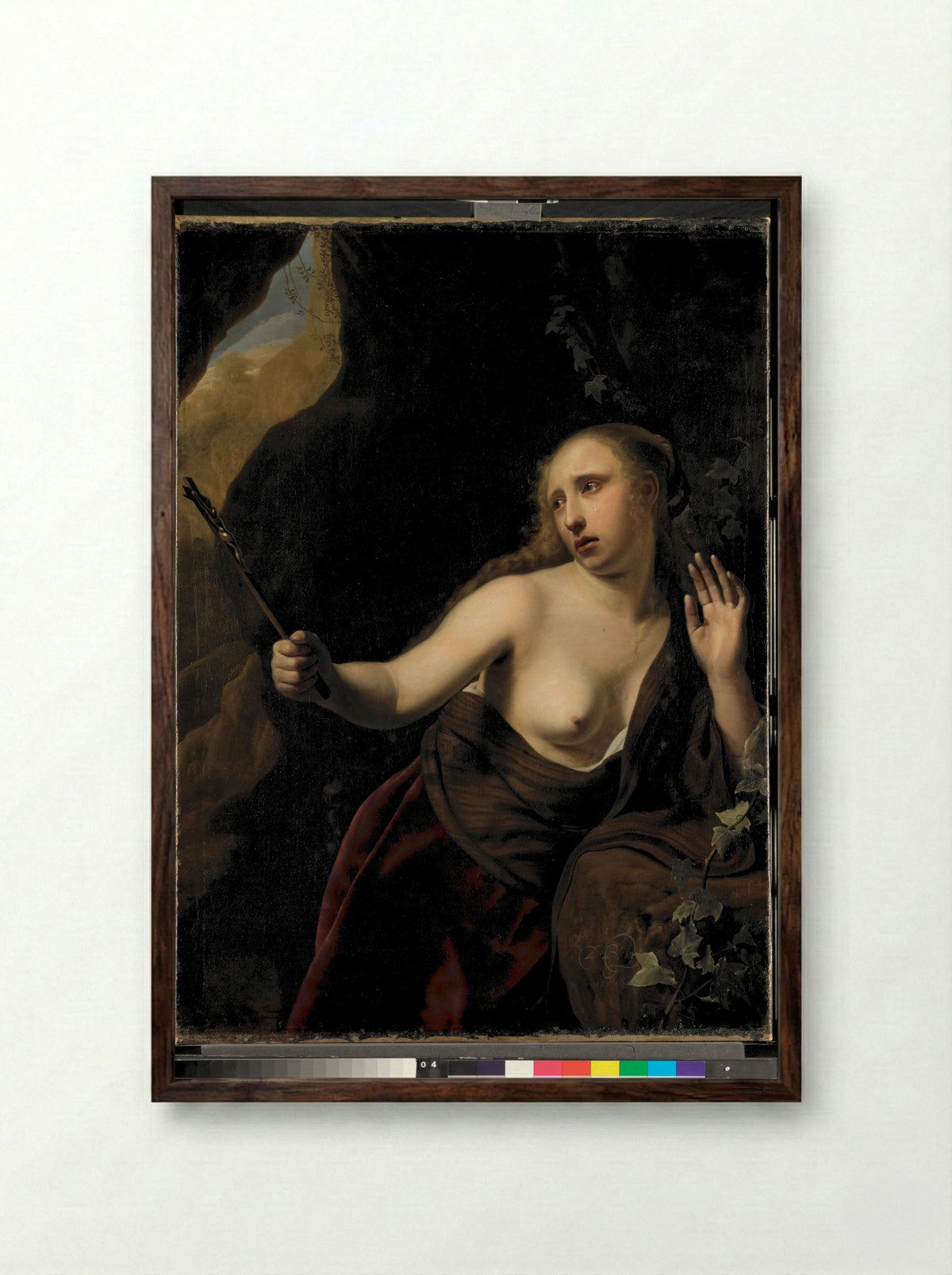 The Penitent Mary Magdalene - Dirck Bleker - Framed Print Dark Wood