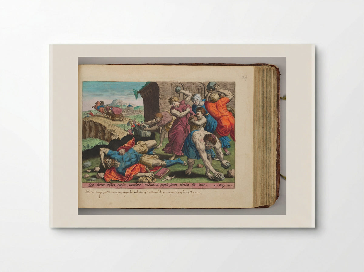 The People Stoning Adoram - Hans Collaert the Elder - Poster