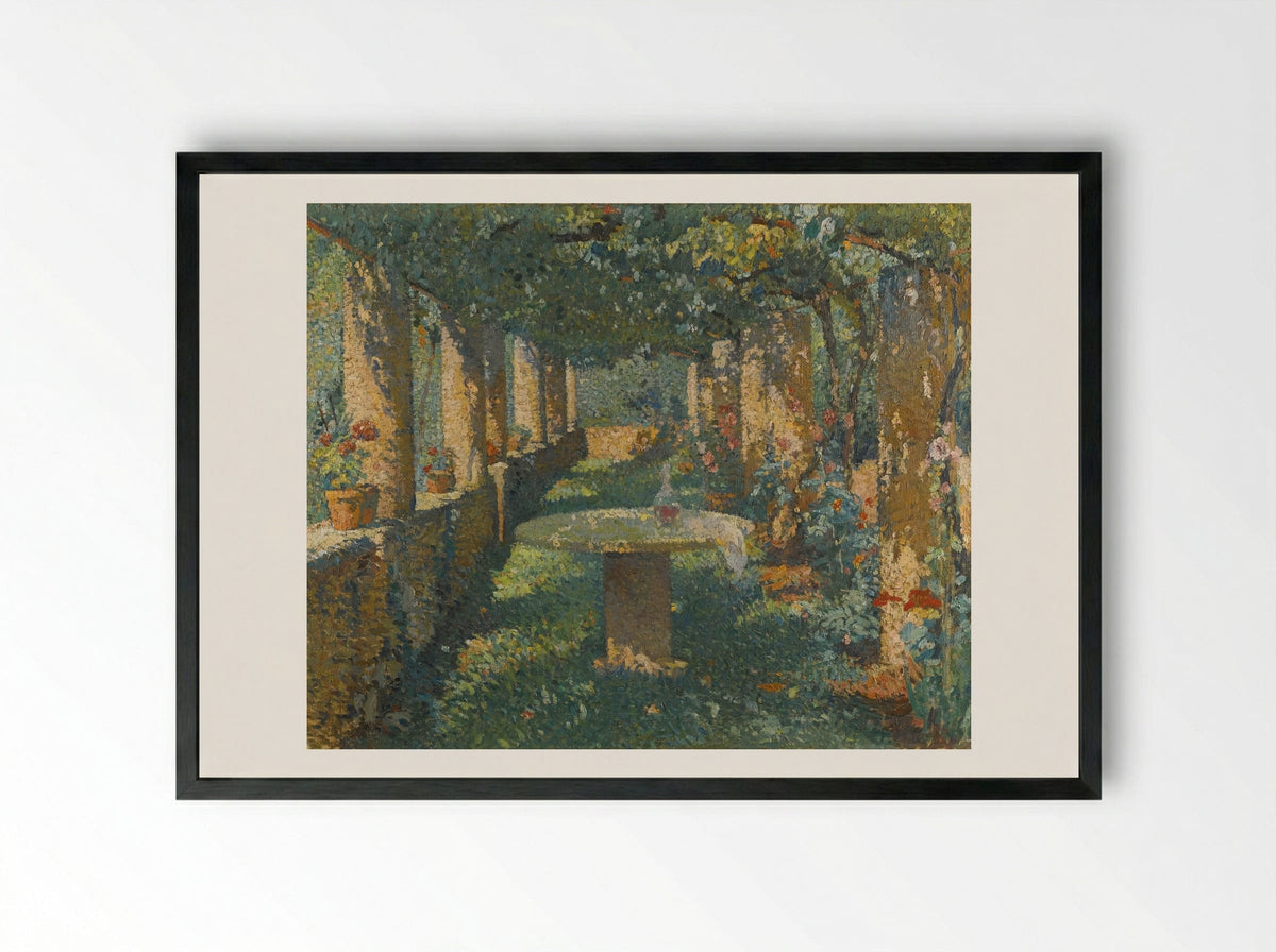 The Pergola - Henri Martin - Framed Print Black