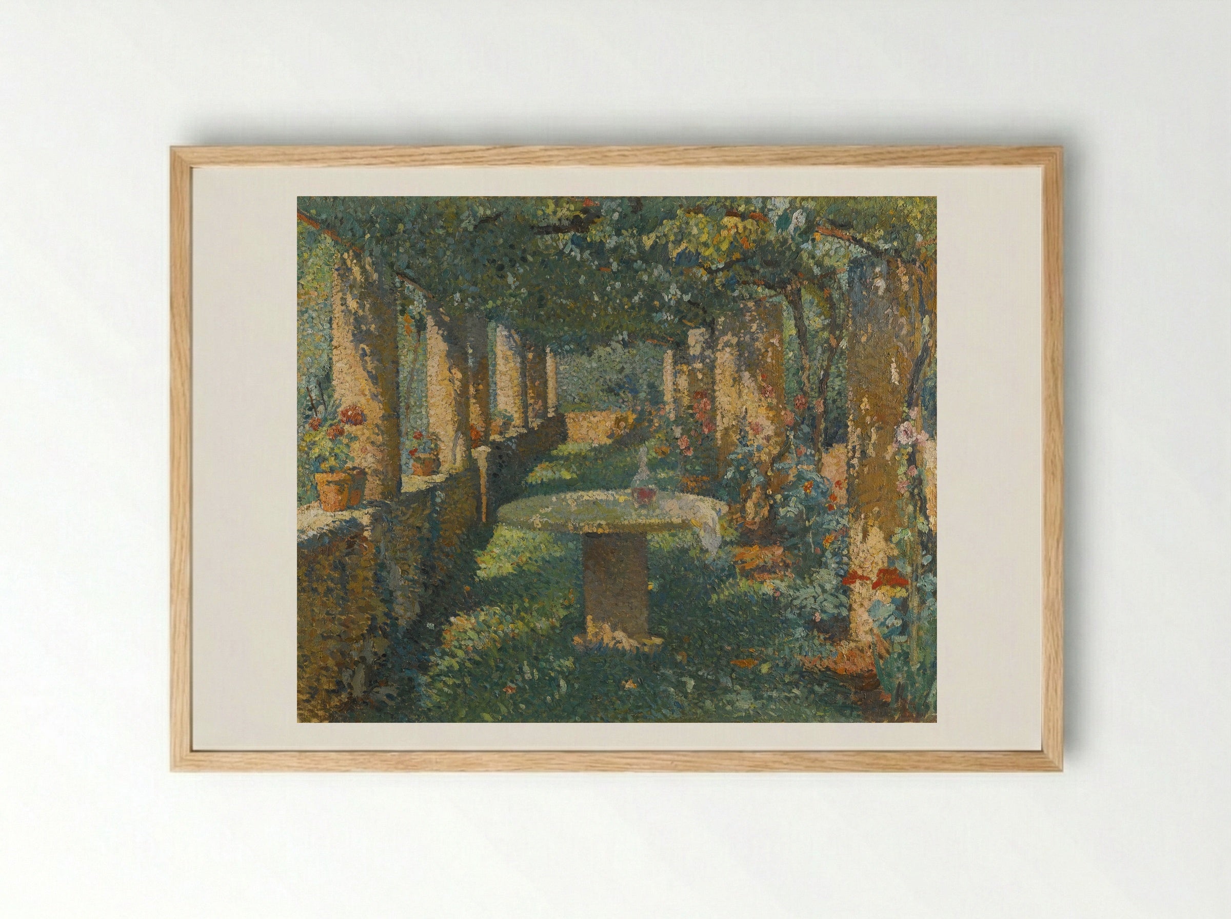 The Pergola - Henri Martin - Framed Print Wood