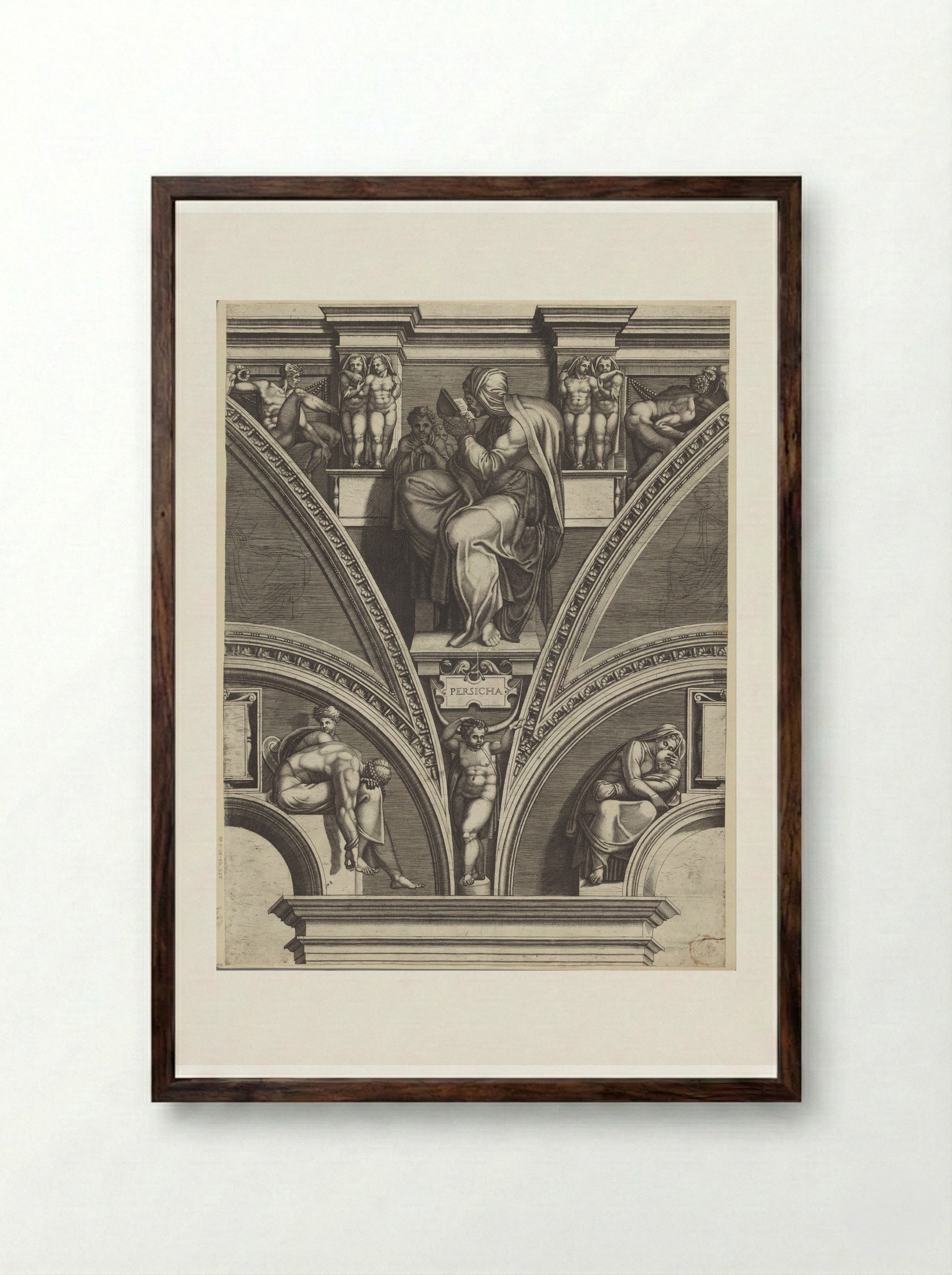 The Persian Sibyl - Giorgio Ghisi - Framed Print Dark Wood
