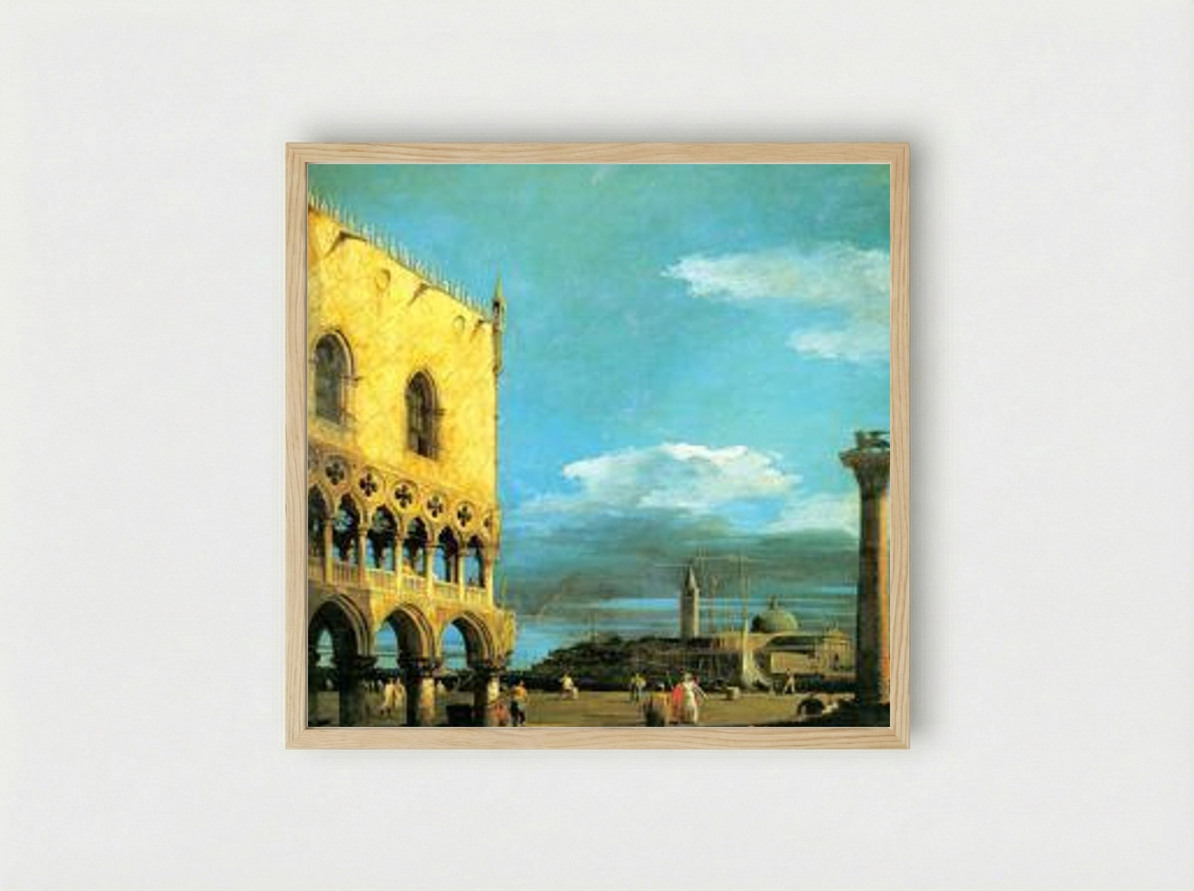 The Piazzetta Looking South - Canaletto - Framed Print Wood