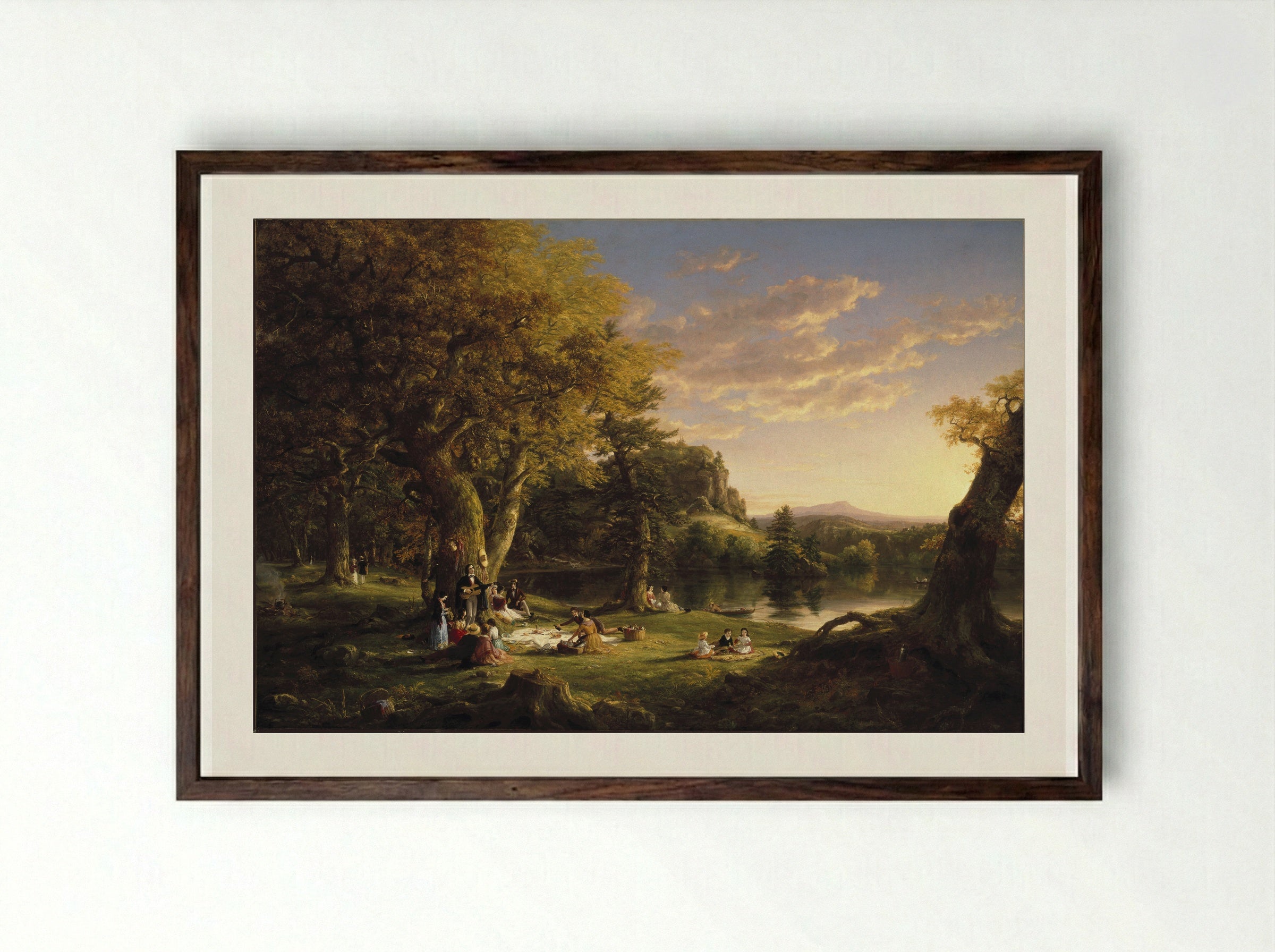 The Pic-Nic - Thomas Cole - Framed Print Dark Wood