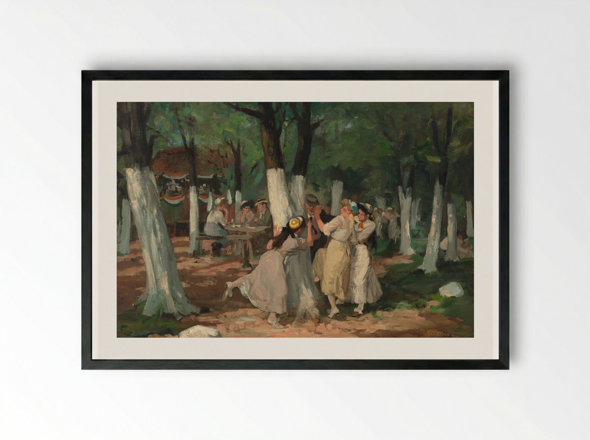 The Picnic Grounds - John French Sloan - Framed Print Black