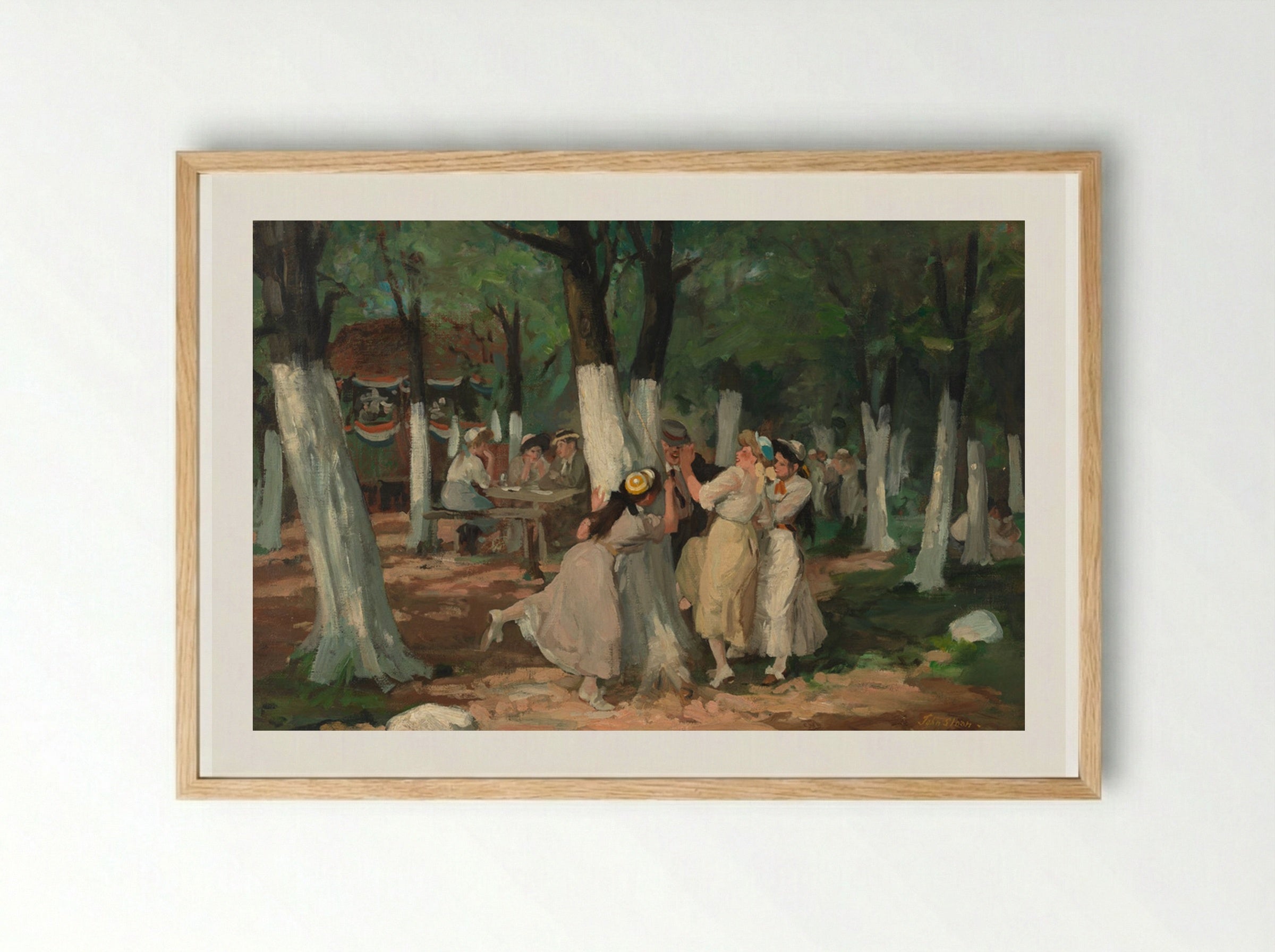 The Picnic Grounds - John French Sloan - Framed Print Wood