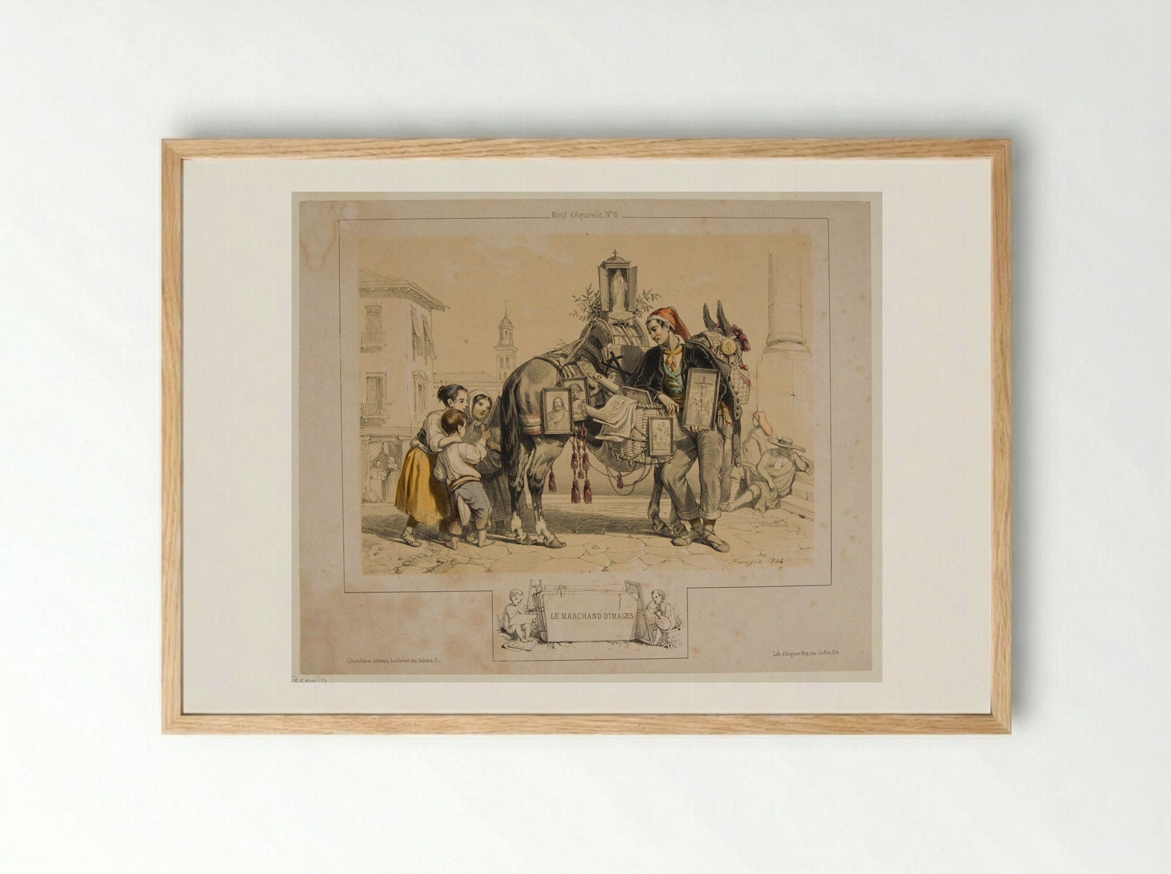 The Picture Seller - François Fortuné Antoine Férogio - Framed Print Wood