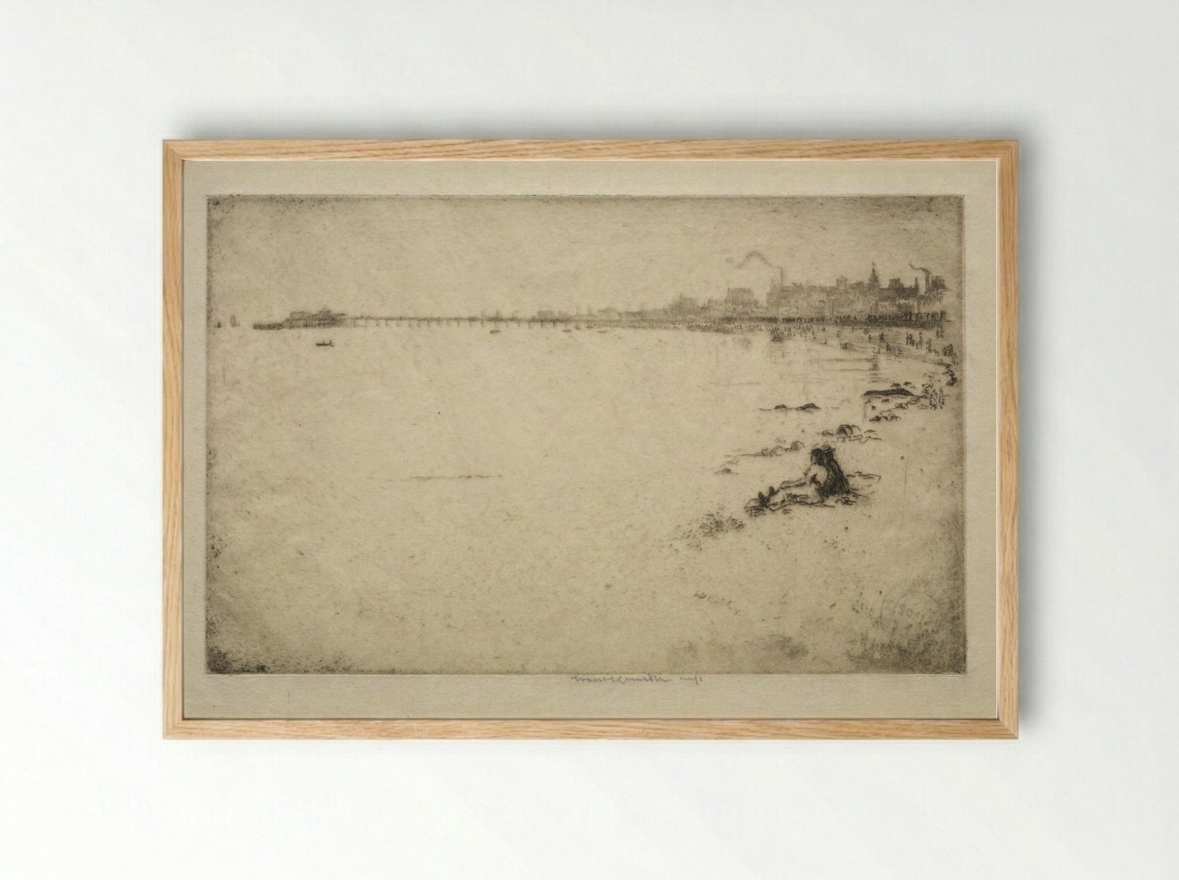 The Pier - Ernest Stephen Lumsden - Framed Print Wood