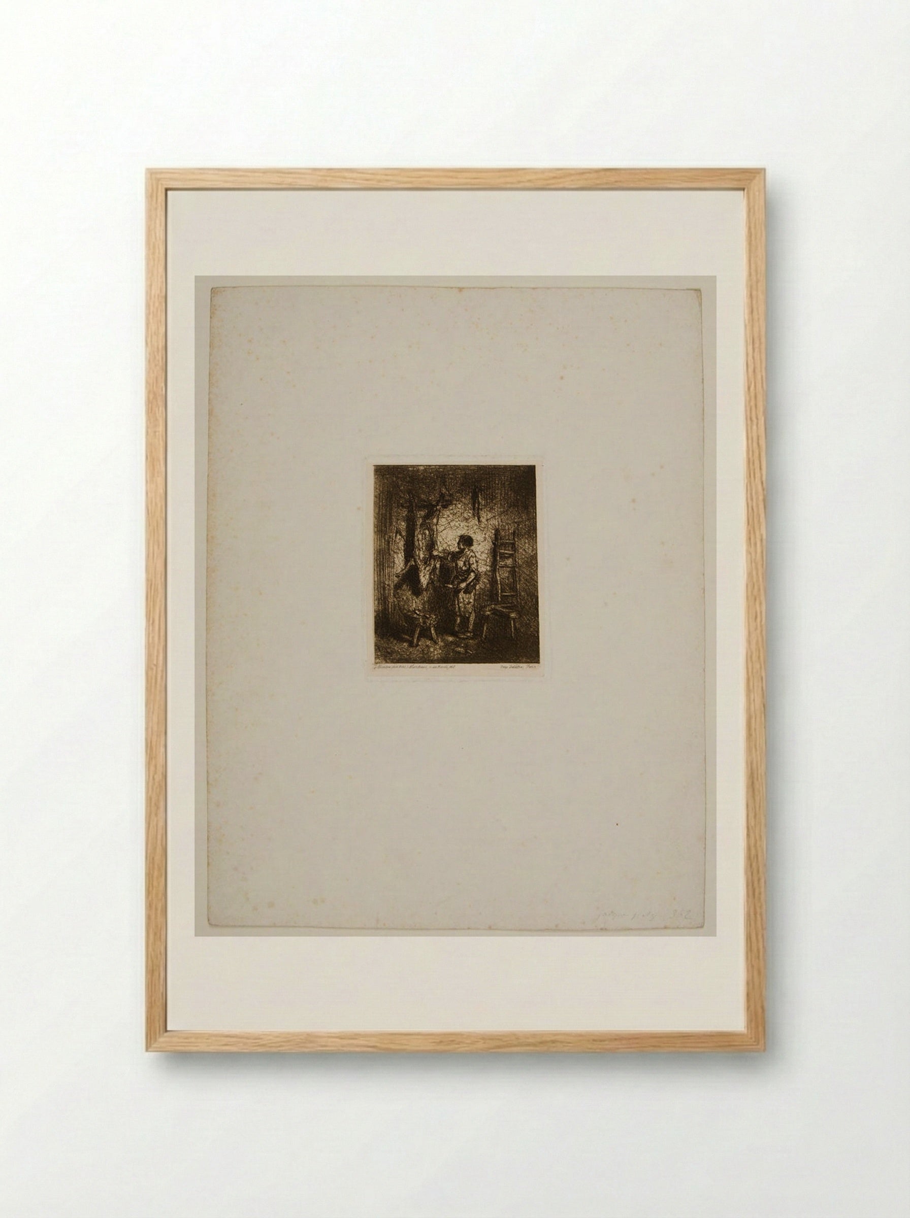 The Pig Slayer - Charles-Émile Jacque - Framed Print Wood