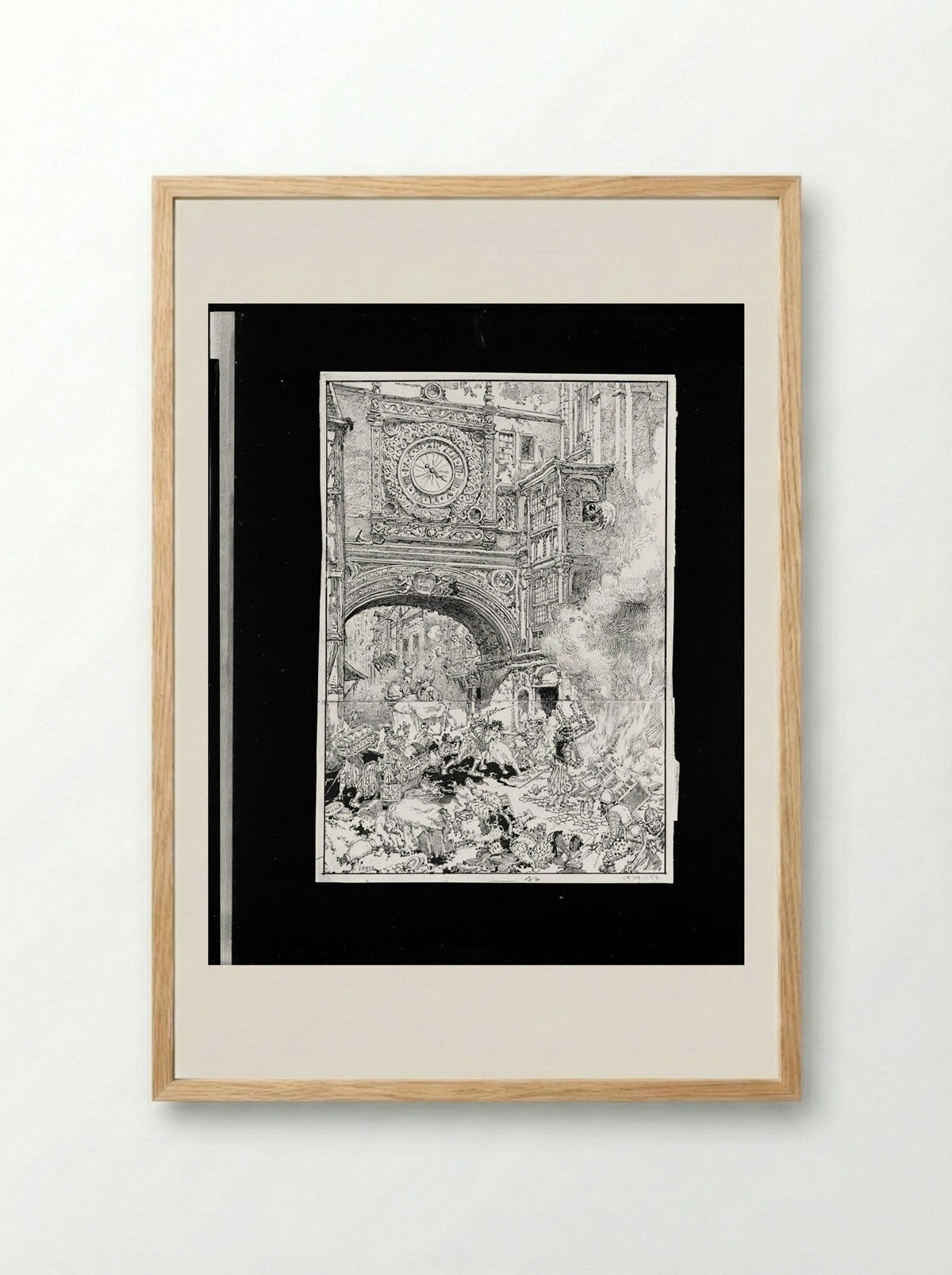 The Pillage of Rouen - Daniel Urrabieta Vierge - Framed Print Wood