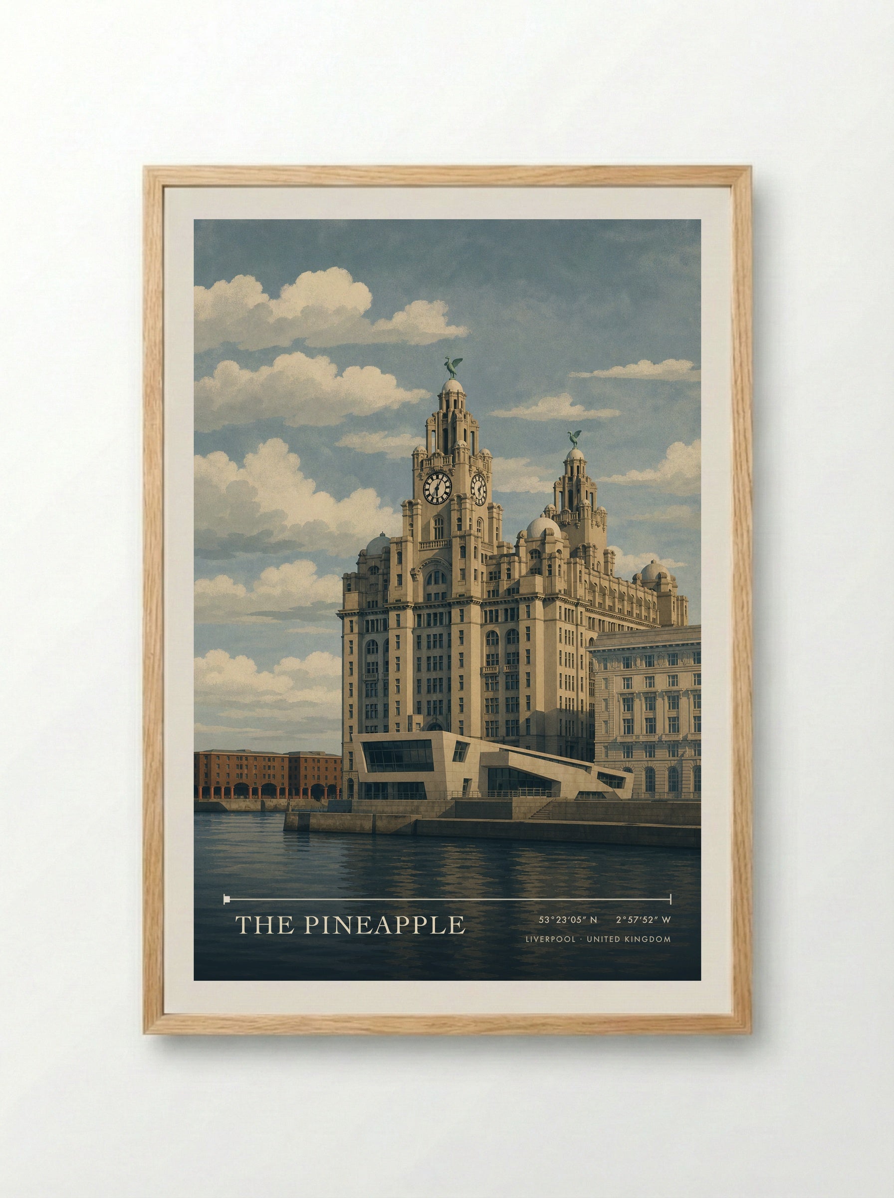 The Pineapple Liverpool United Kingdom Travel Poster - Framed Print Wood