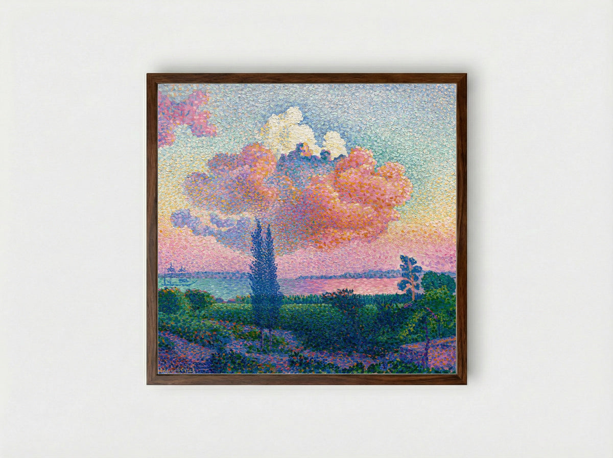 The Pink Cloud - Henri-Edmond Cross - Framed Print Dark Wood