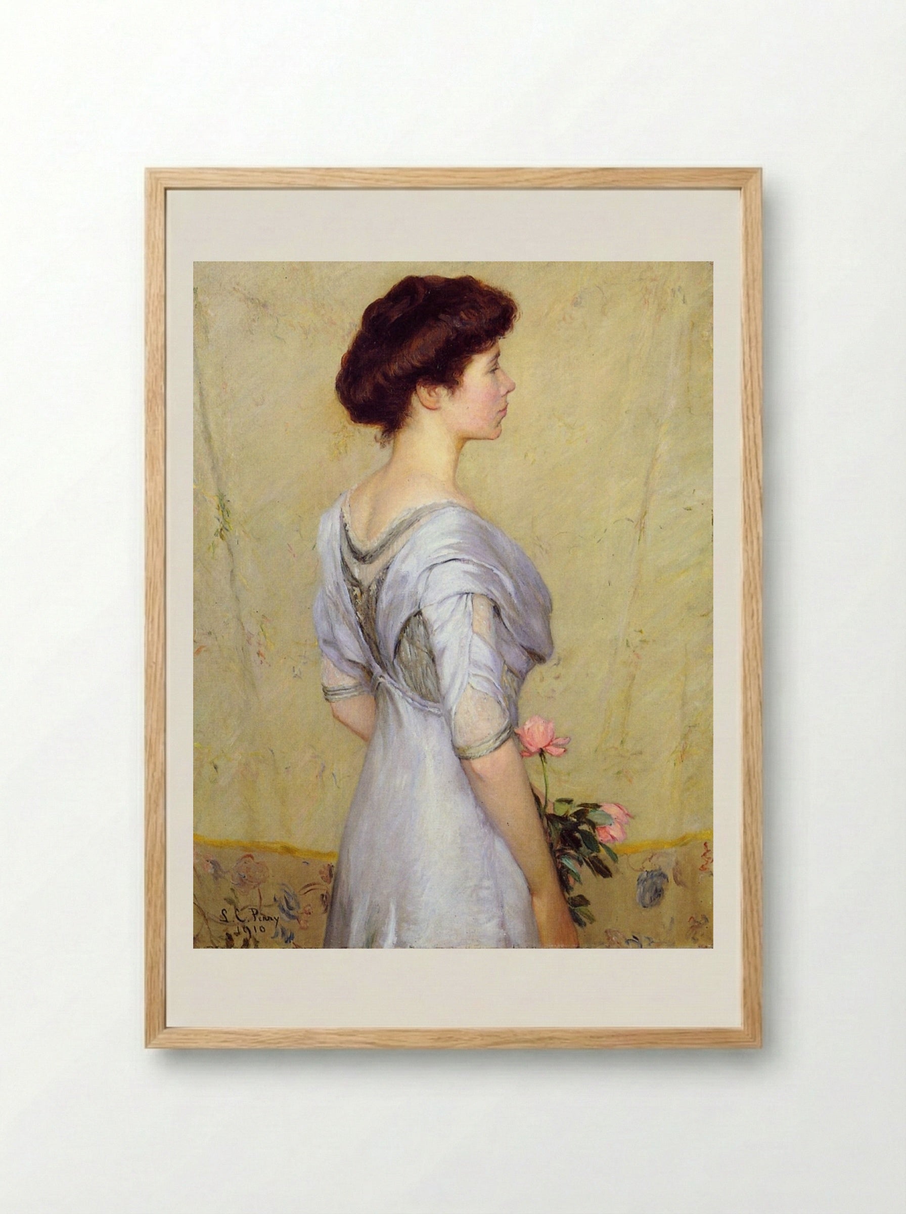 The Pink Rose - Lilla Cabot Perry - Framed Print Wood