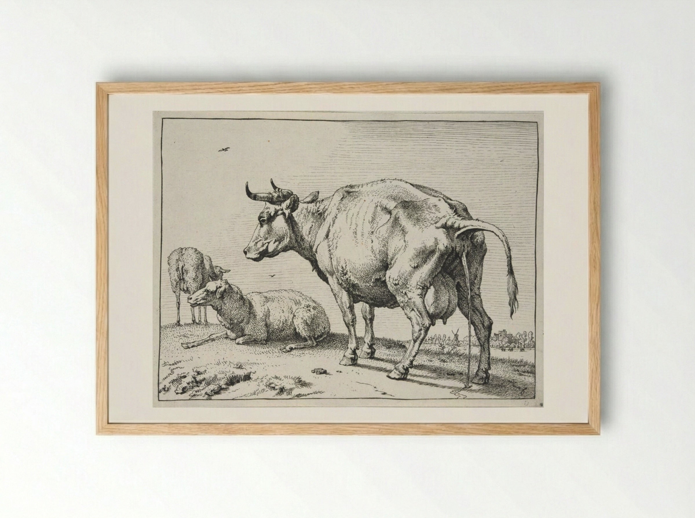 The Pissing Cow - Paulus Potter - Framed Print Wood
