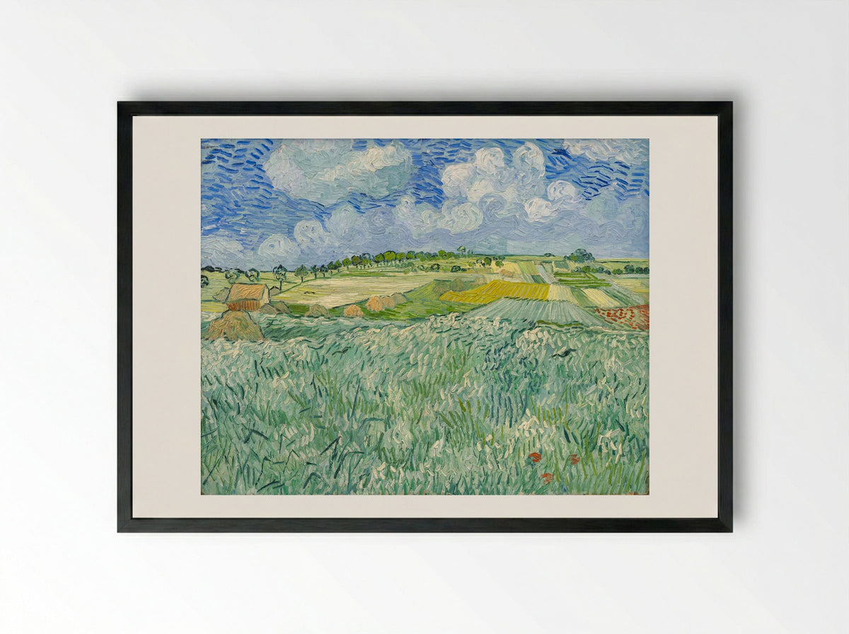 The Plain at Auvers - Vincent van Gogh - Framed Print Black
