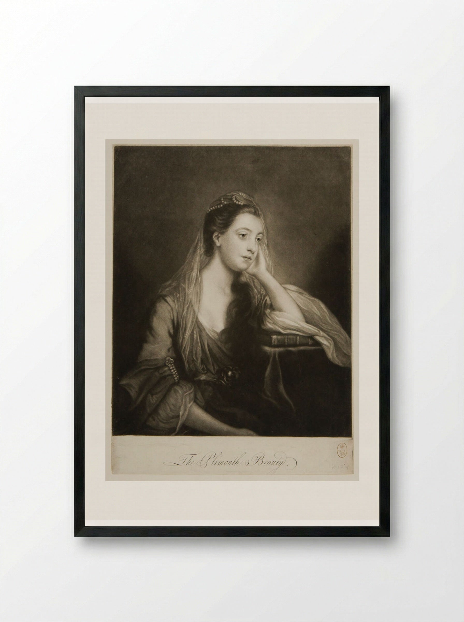 The Plimouth Beauty - James McArdell - Framed Print Black