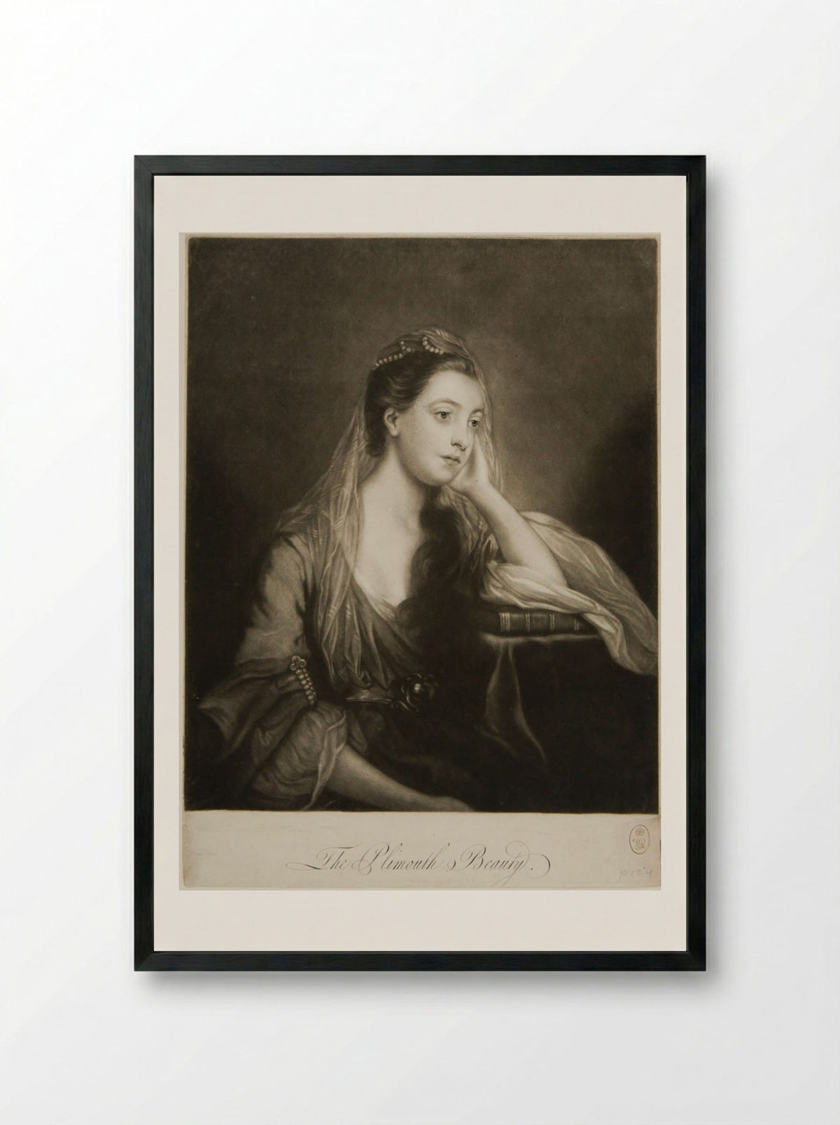 The Plimouth Beauty - James McArdell - Framed Print Black