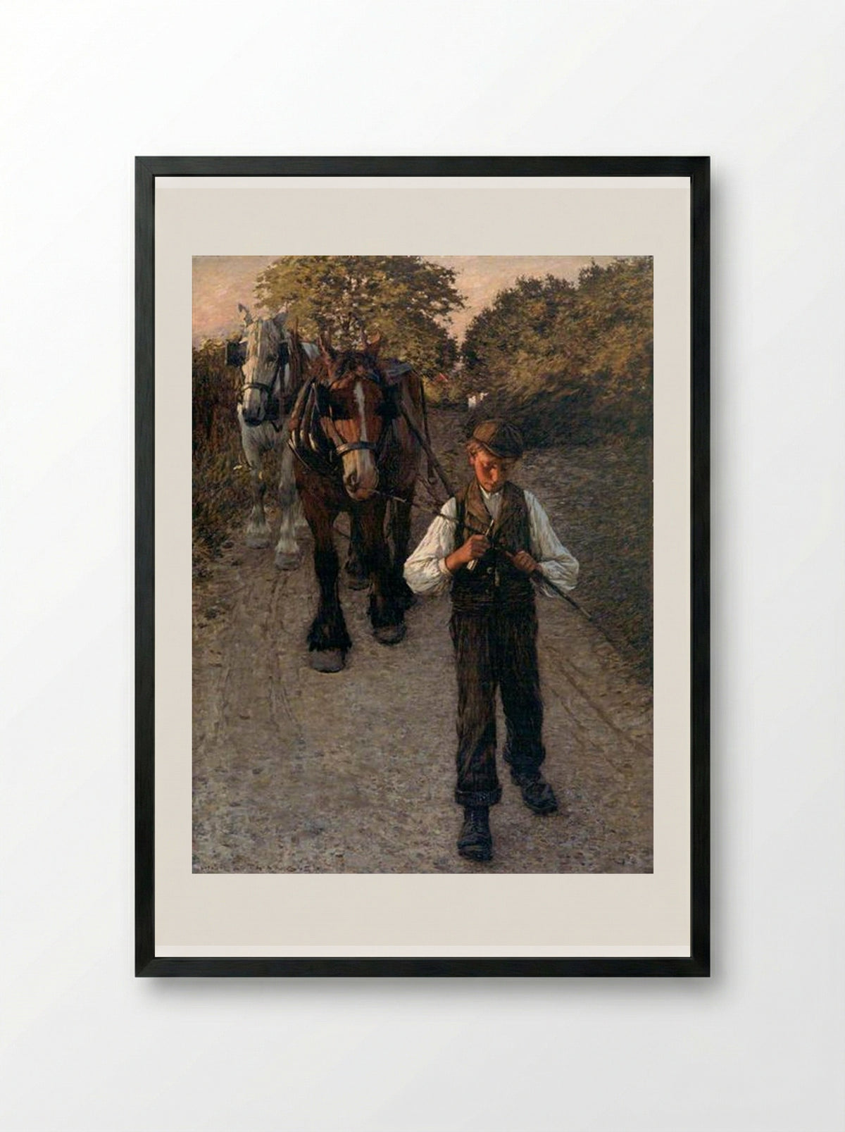 The Plough Boy - Henry Herbert La Thangue - Framed Print Black
