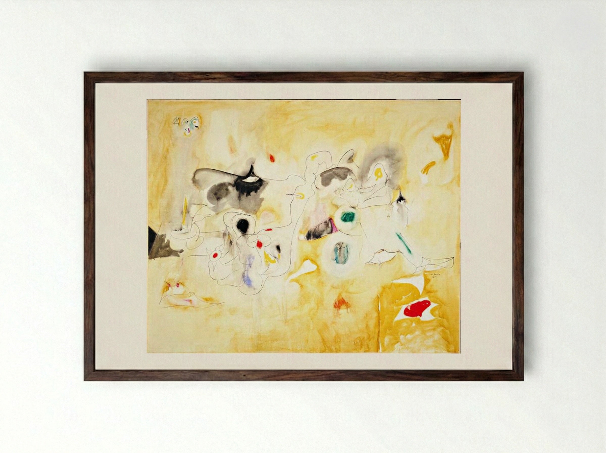 The Plough and the Song - Arshile Gorky - Framed Print Dark Wood