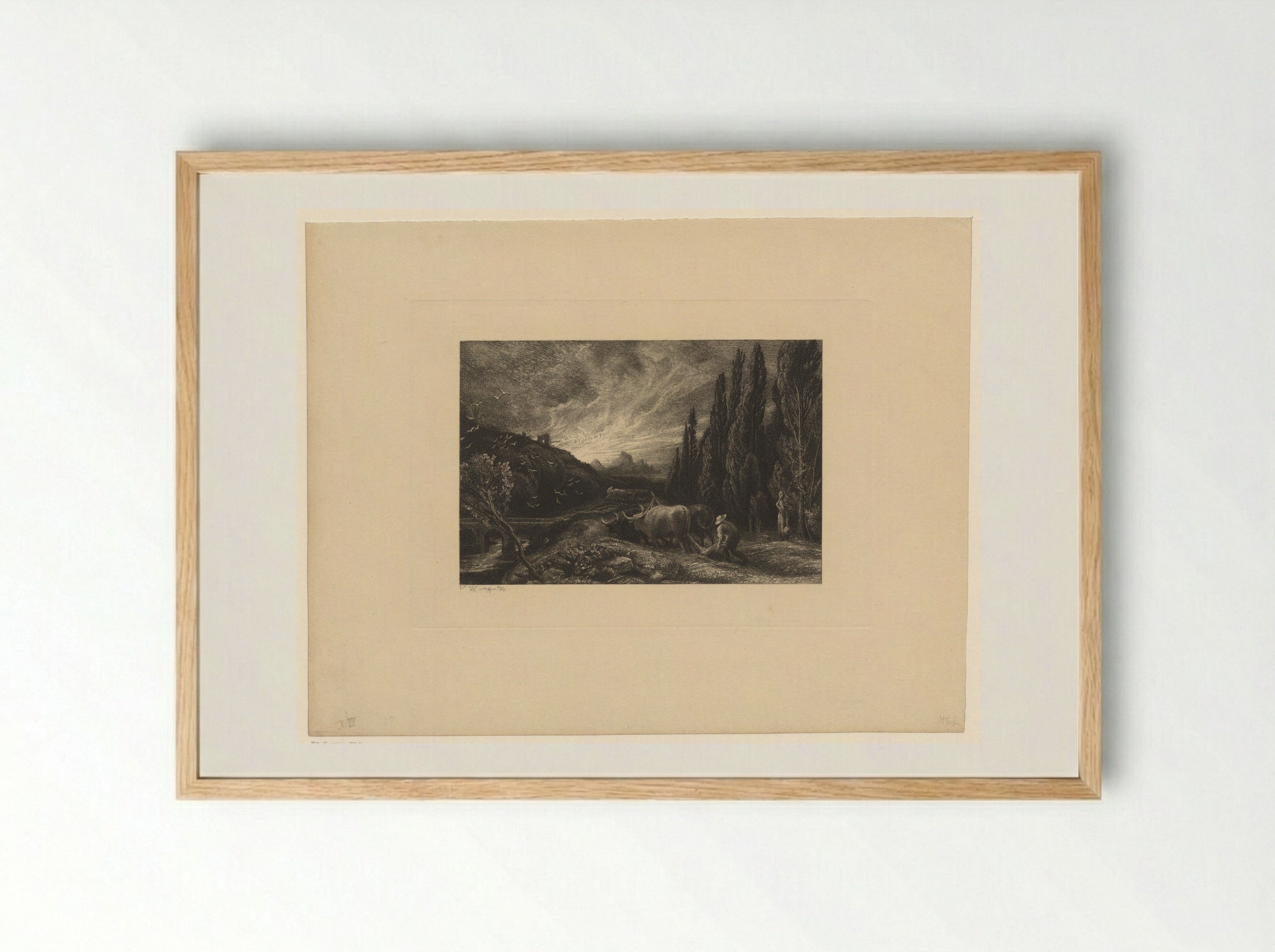 The Ploughman - Samuel Palmer - Framed Print Wood