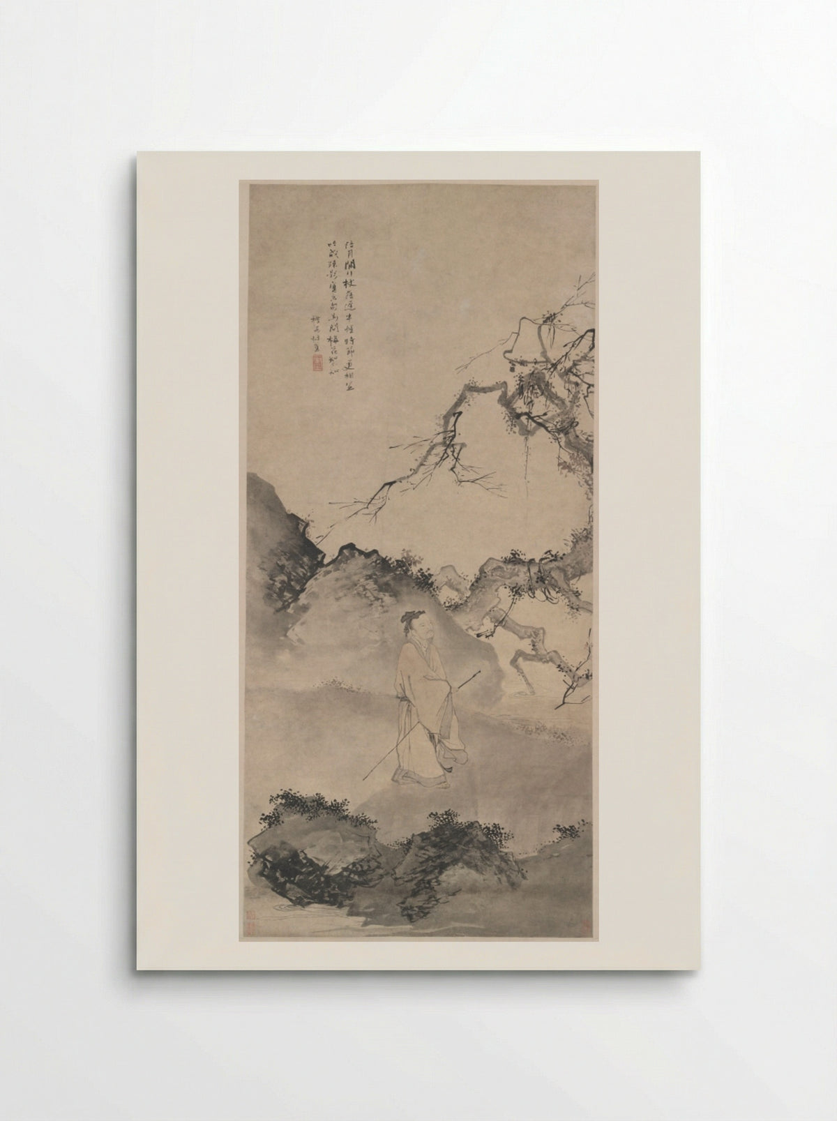 The Poet Lin Bu Wandering in the Moonlight - Du Jin - Poster
