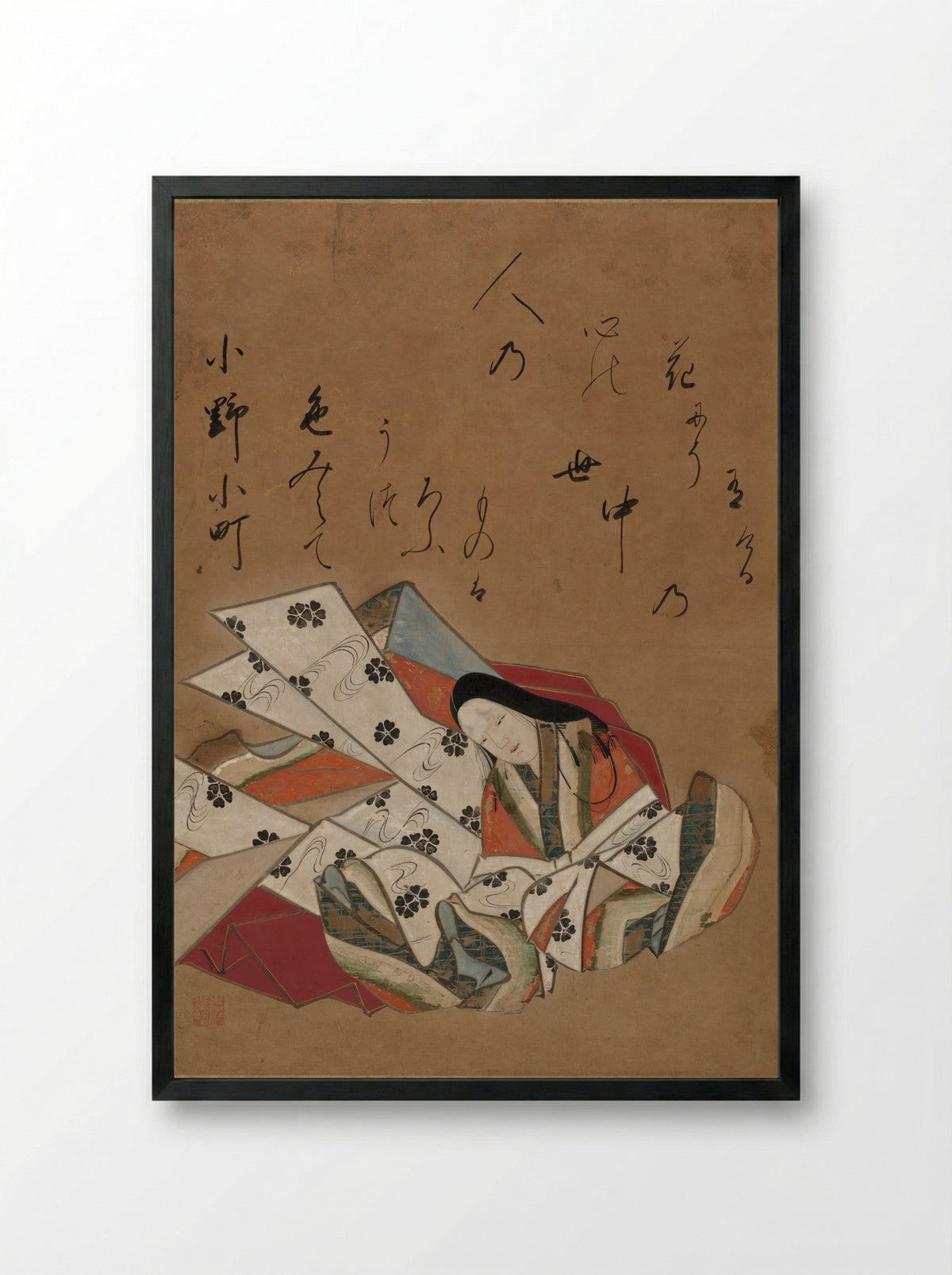 The Poet Ono no Komachi - Shokadō Shōjō - Framed Print Black