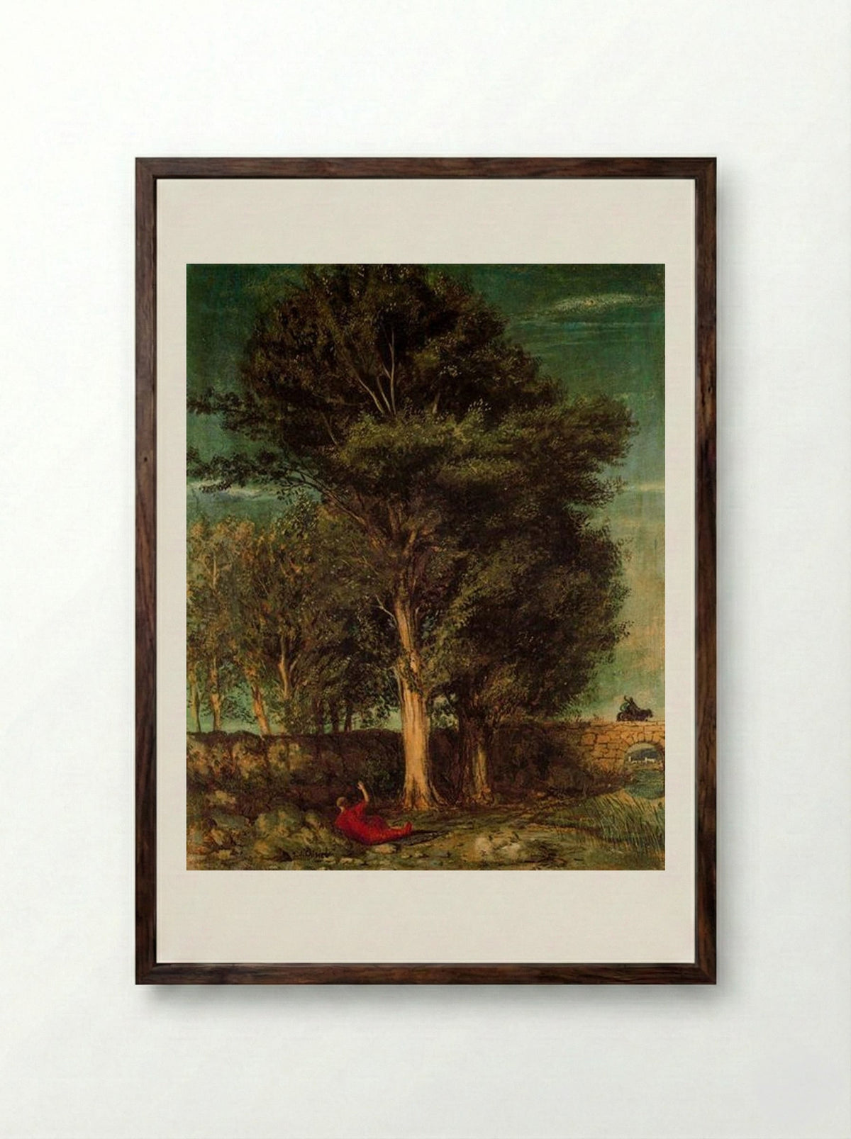The Poet's Farewell - Giorgio de Chirico - Framed Print Dark Wood