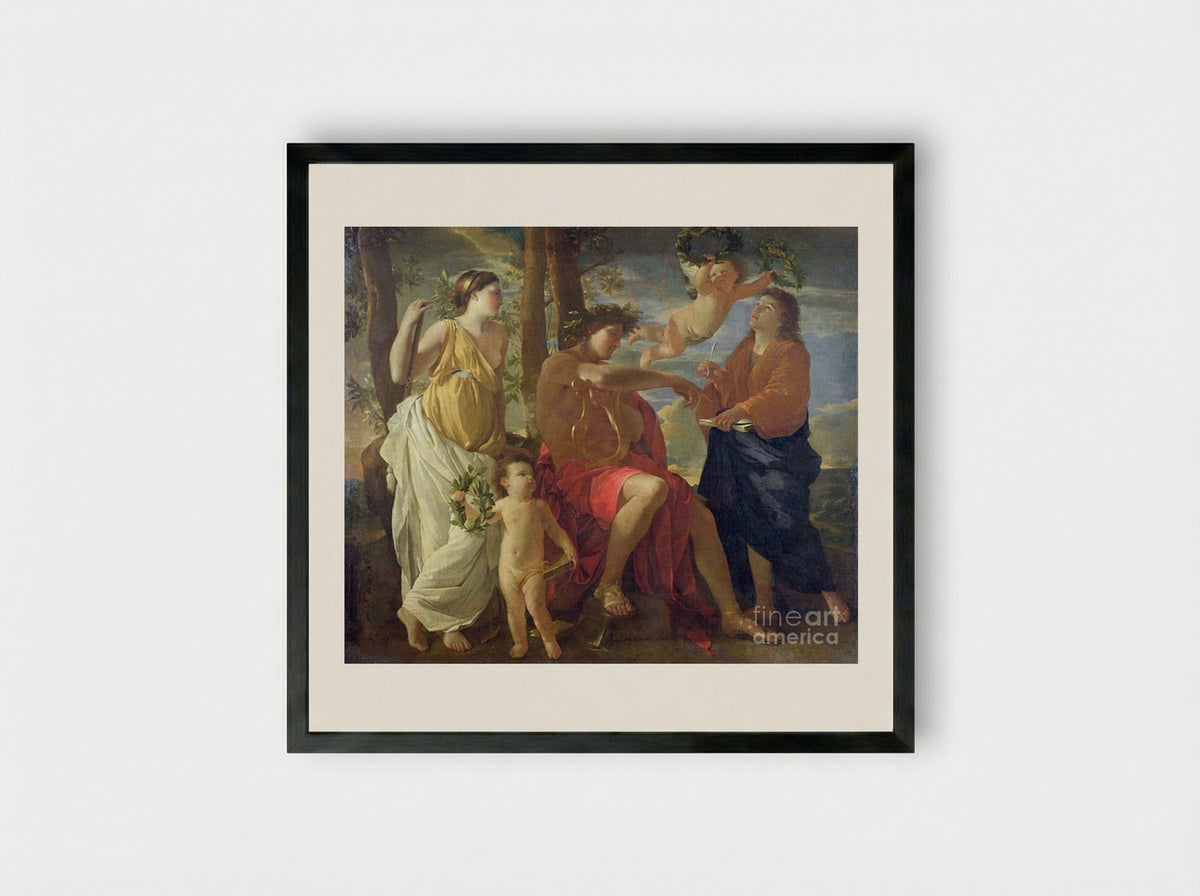 The Poet's Inspiration - Nicolas Poussin - Framed Print Black