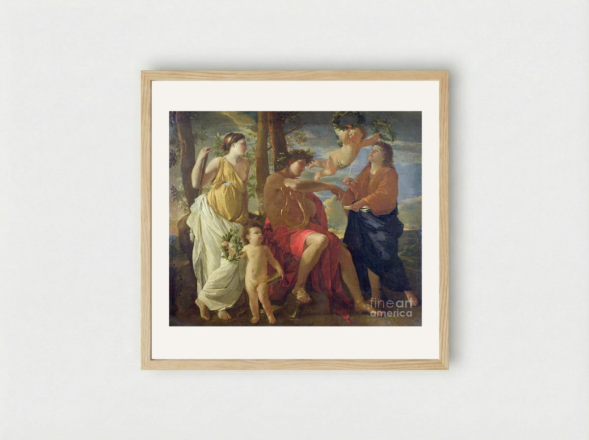 The Poet's Inspiration - Nicolas Poussin - Framed Print Wood