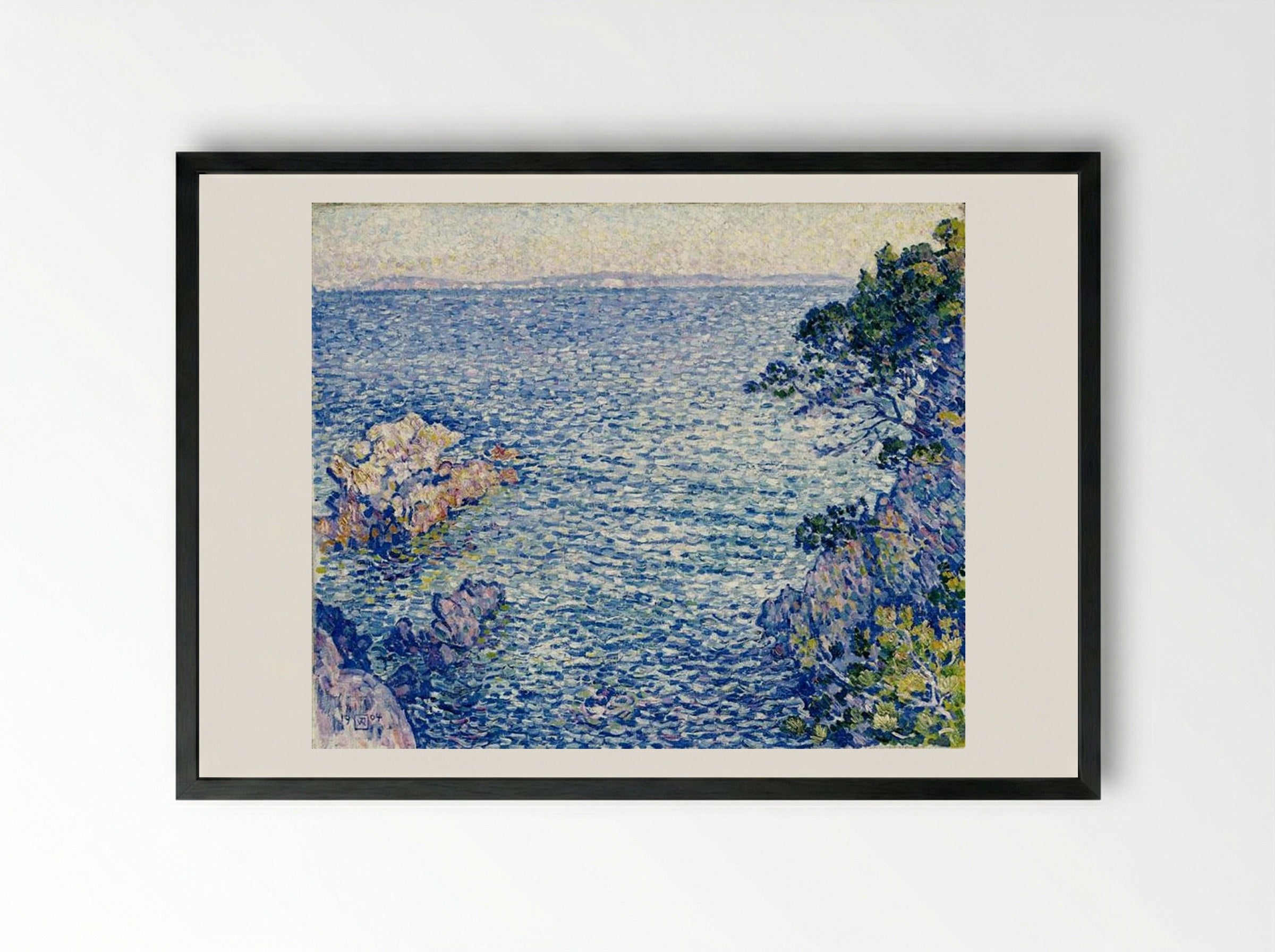 The Point of Rossignol - Théo van Rysselberghe - Framed Print Black