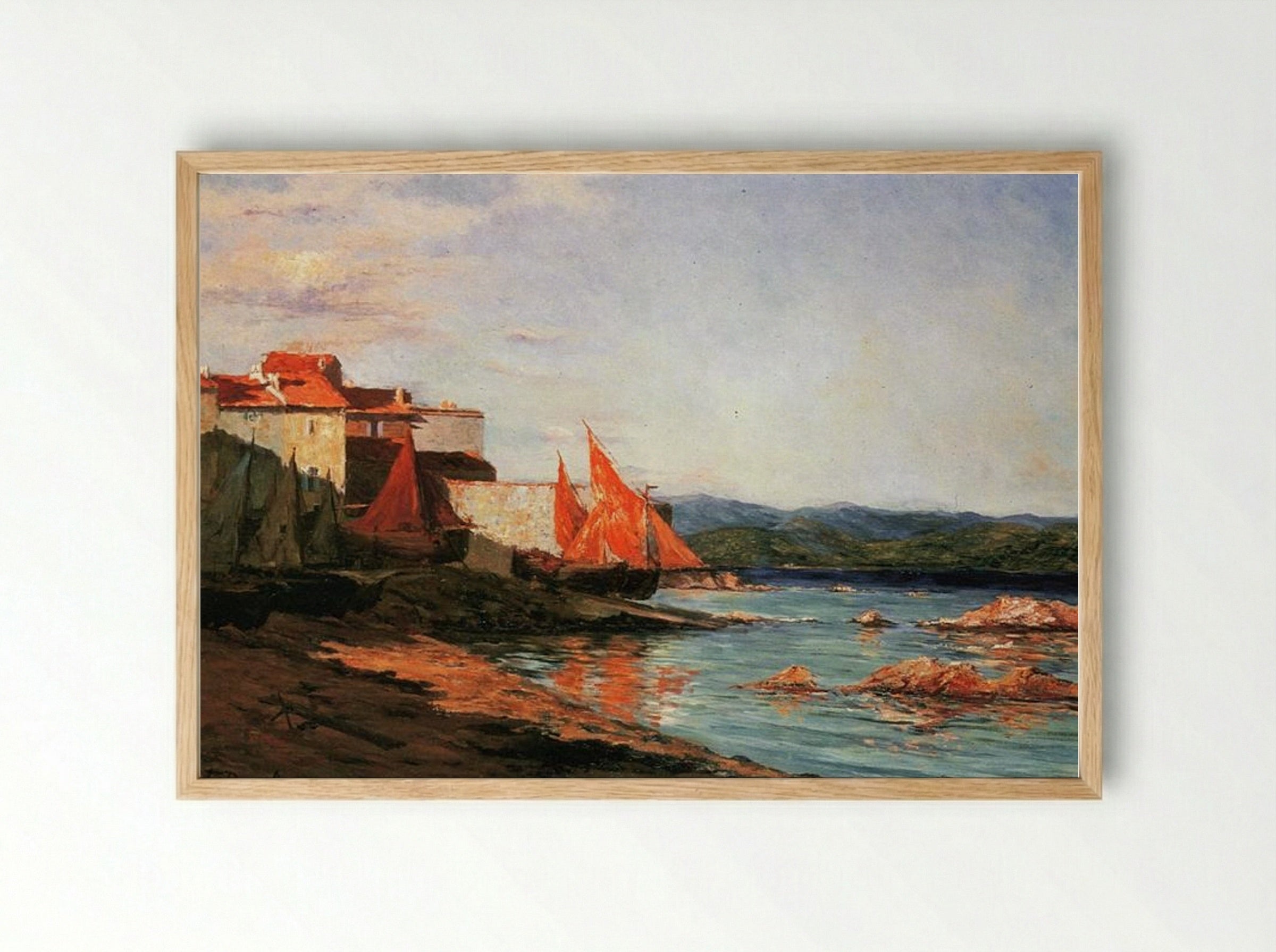 The Point of the Port of Saint-Tropez - Francis Picabia - Framed Print Wood